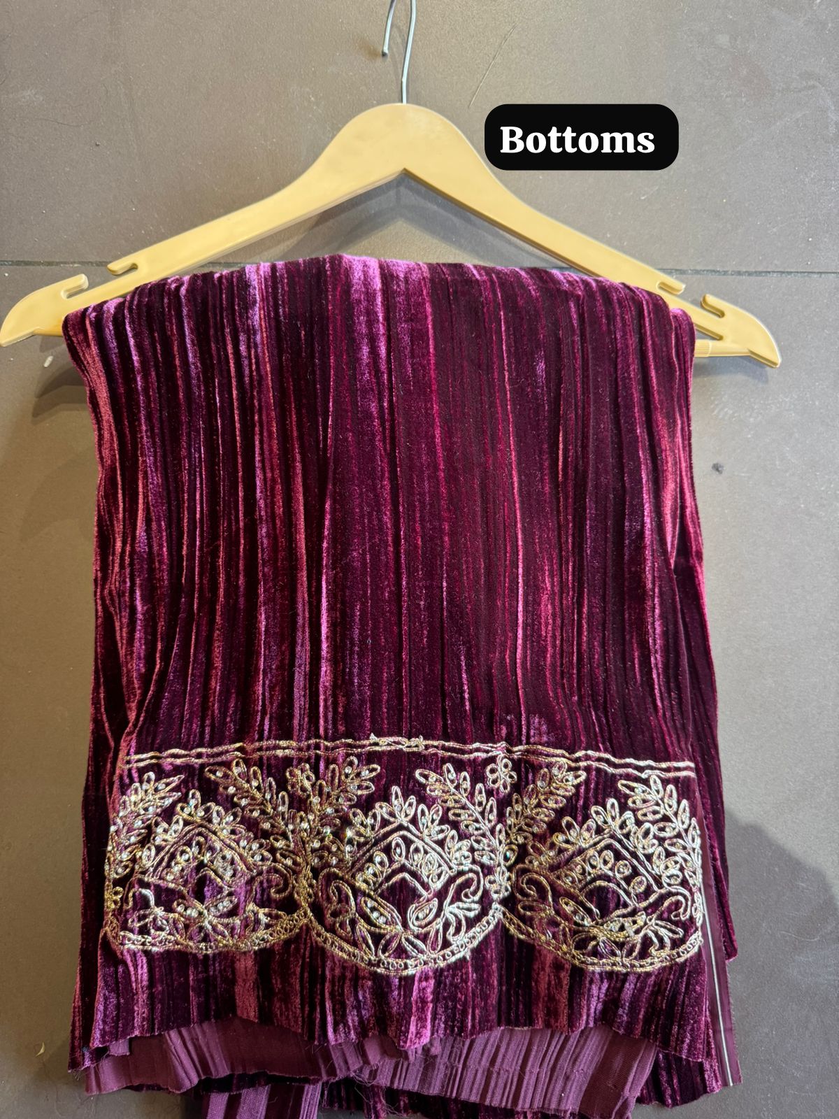 Pure crushed velvet Unstitched kurta