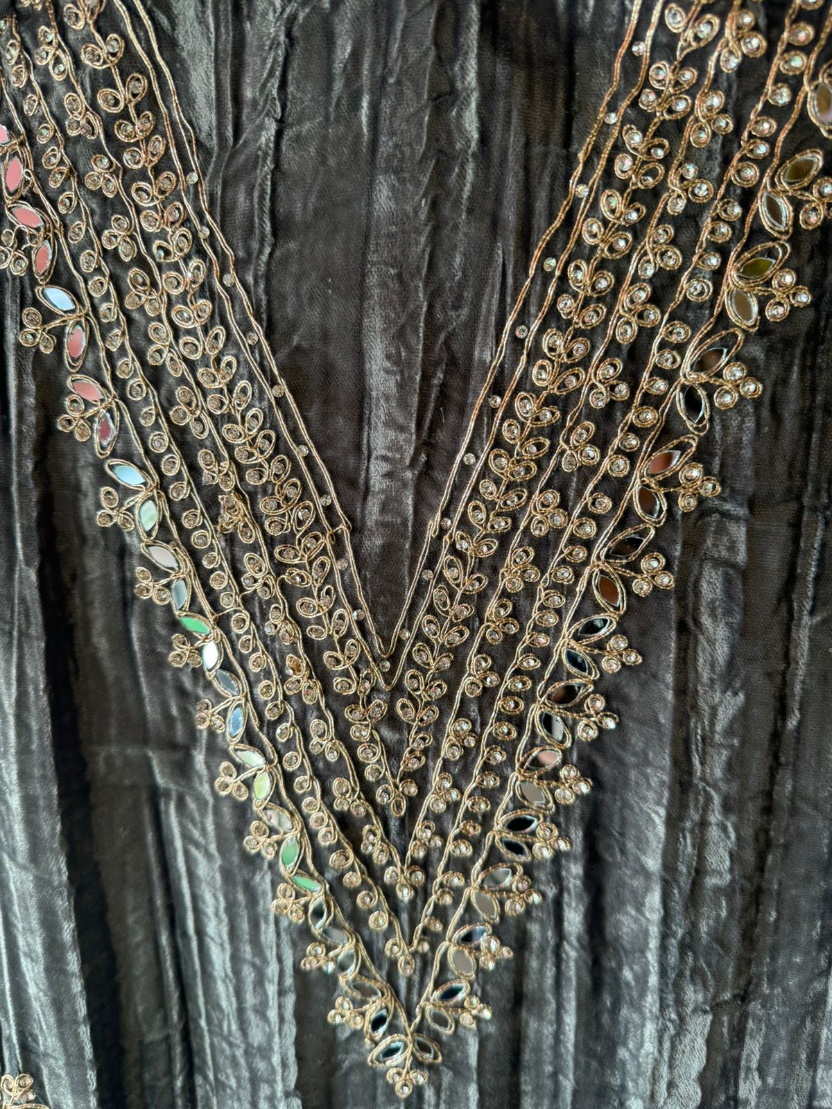 Crushed velvet unstitched Shirt