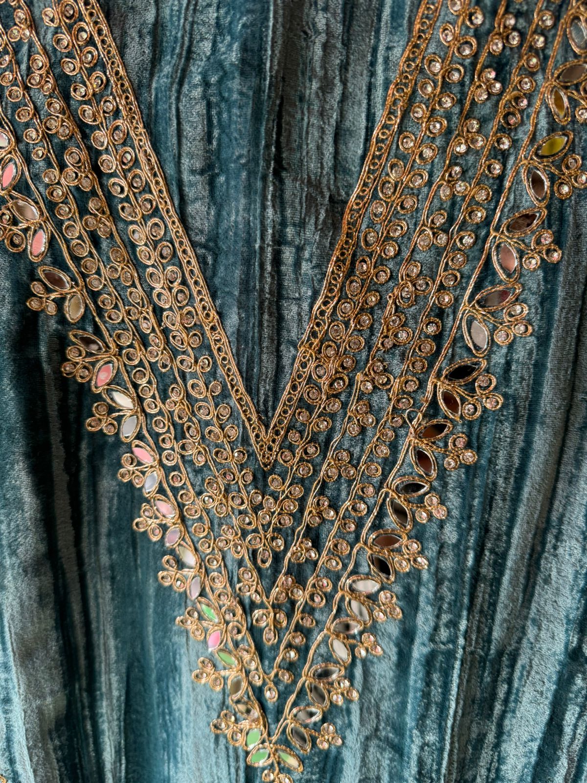 Crushed velvet unstitched Shirt