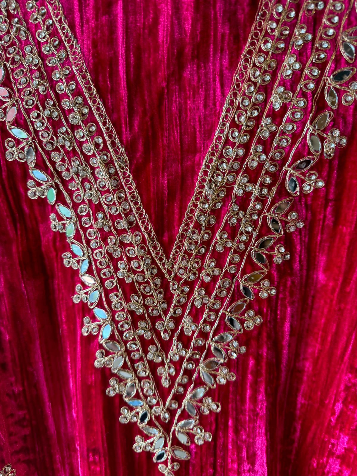 Crushed velvet unstitched Shirt