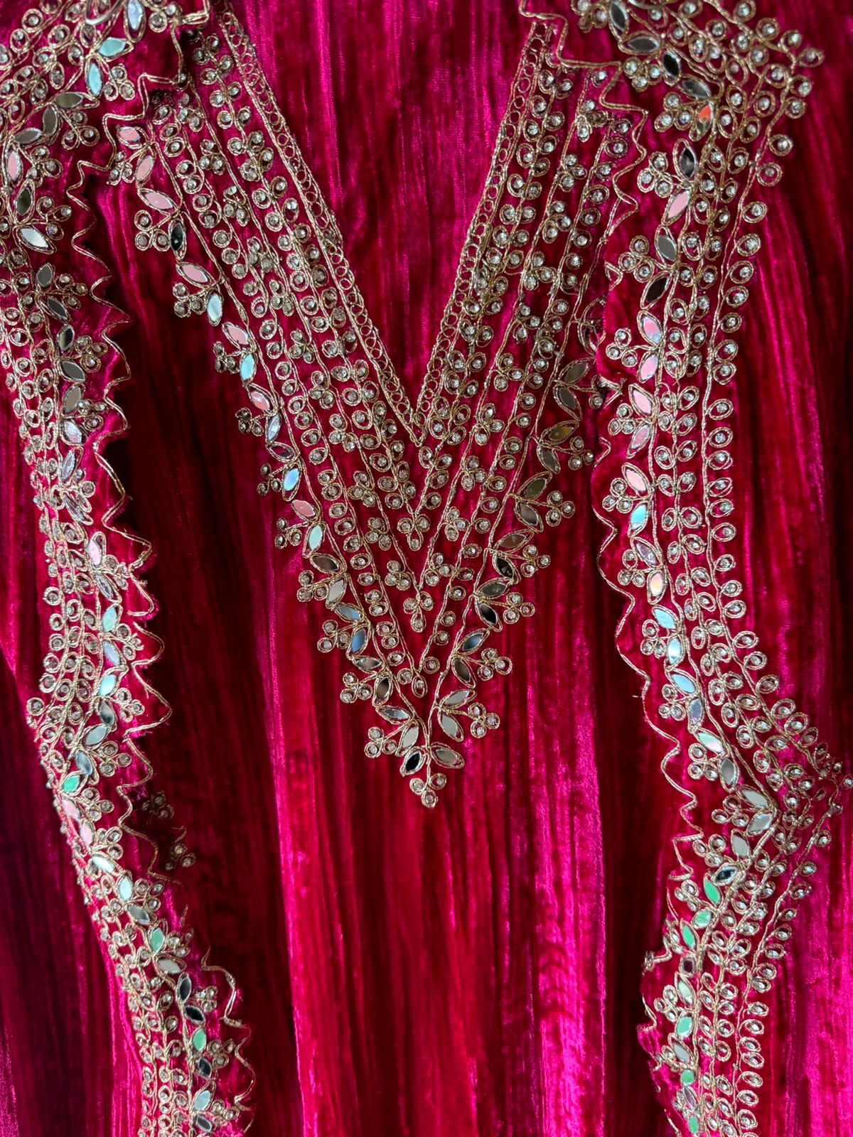 Crushed velvet unstitched Shirt