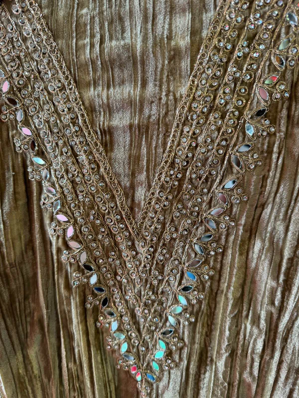 Crushed velvet unstitched Shirt