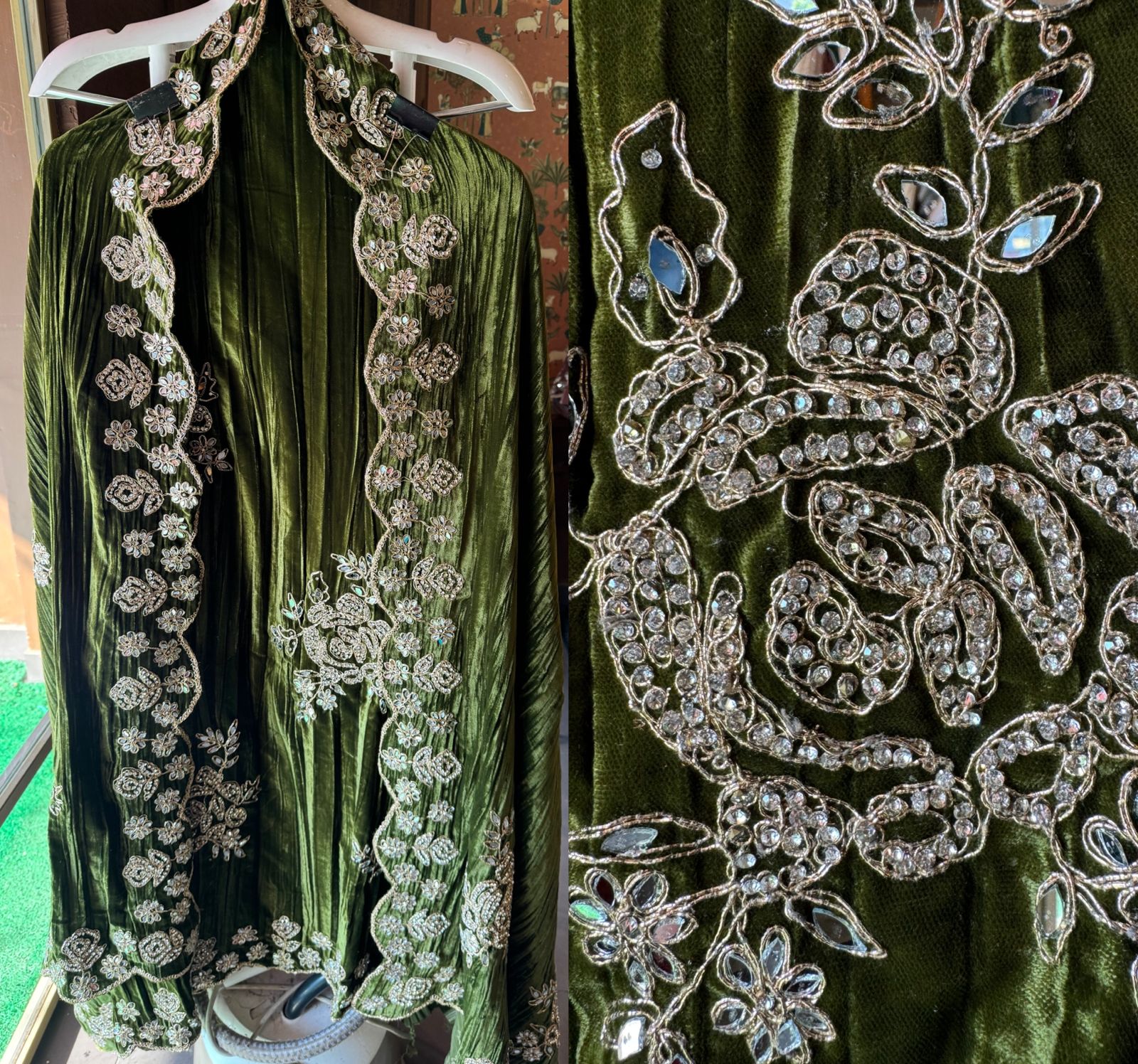 Crushed velvet unstitched Suits