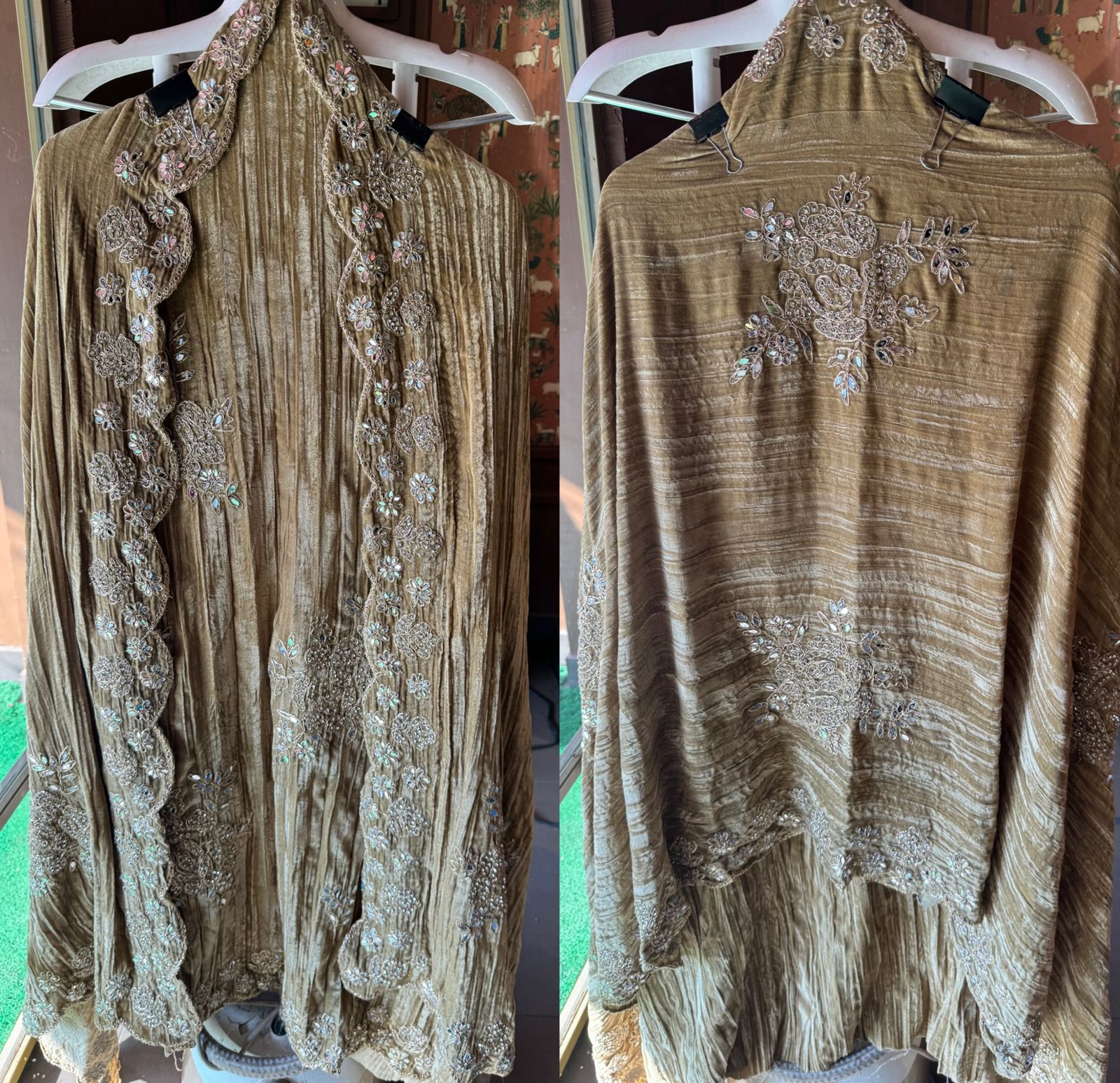 Crushed velvet unstitched Suits