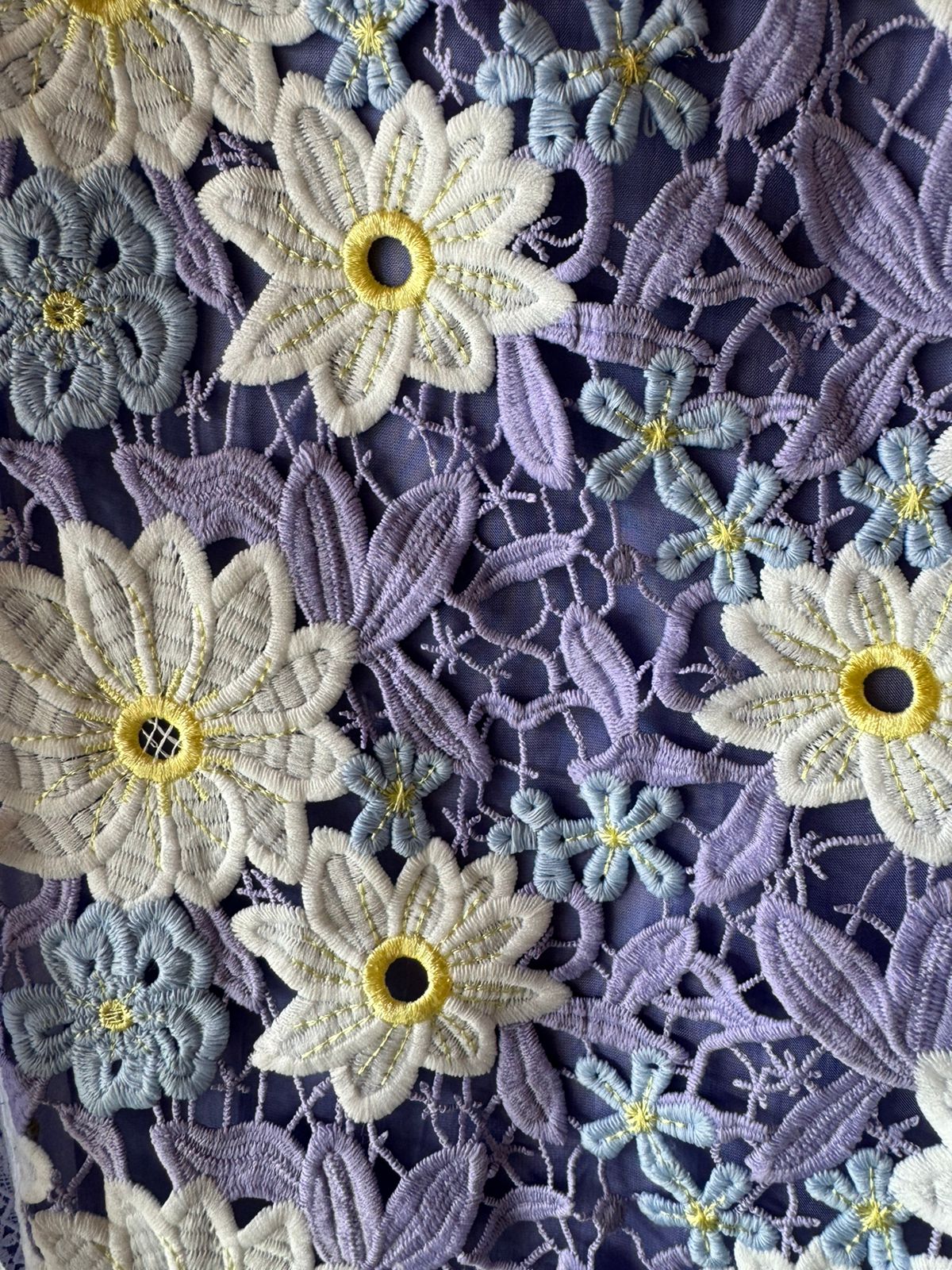 Cutwork crochia Designer front with cotton crochia lace