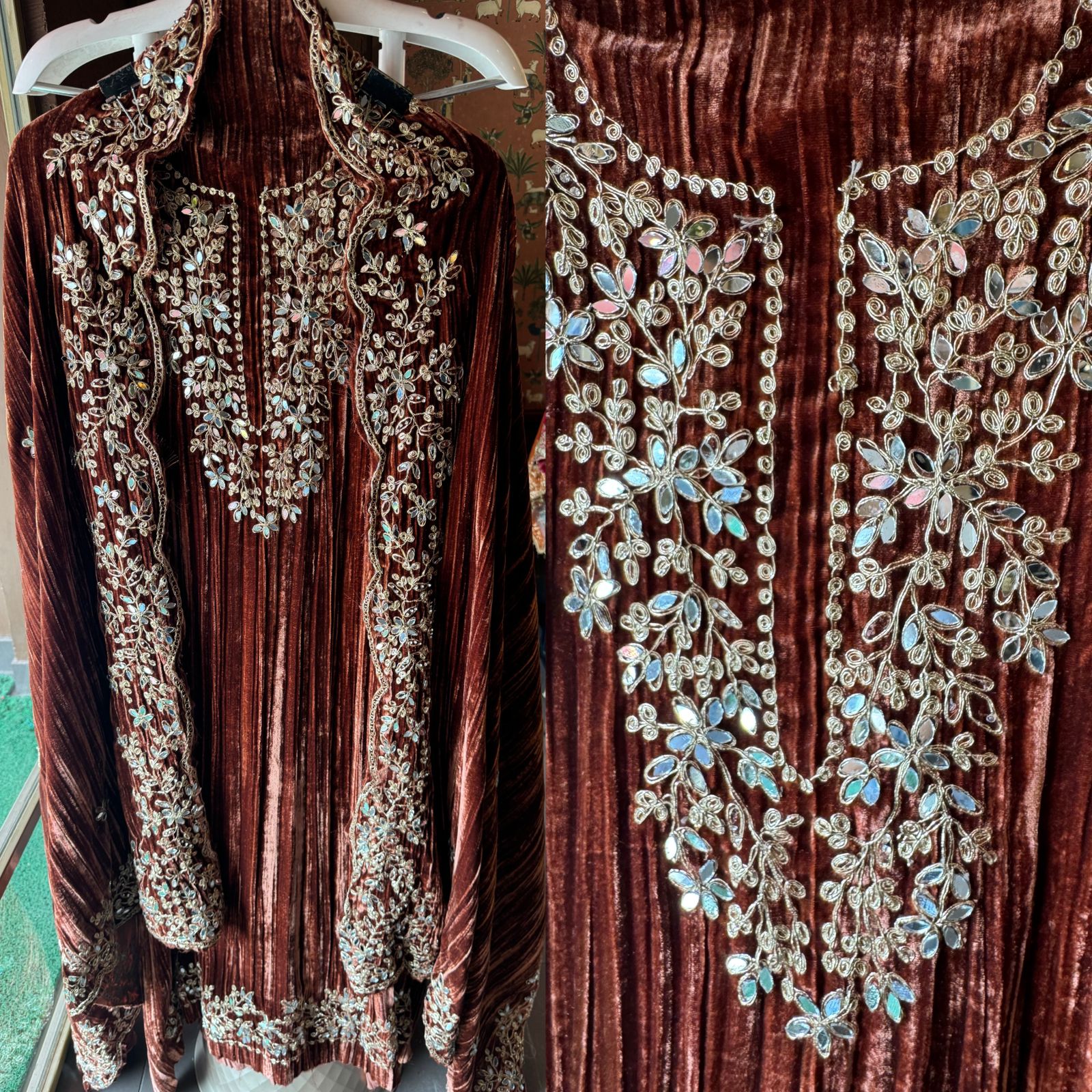 SHOP OUR BEST SELLING CRUSHED VELVET MIRROR WORK SUITS