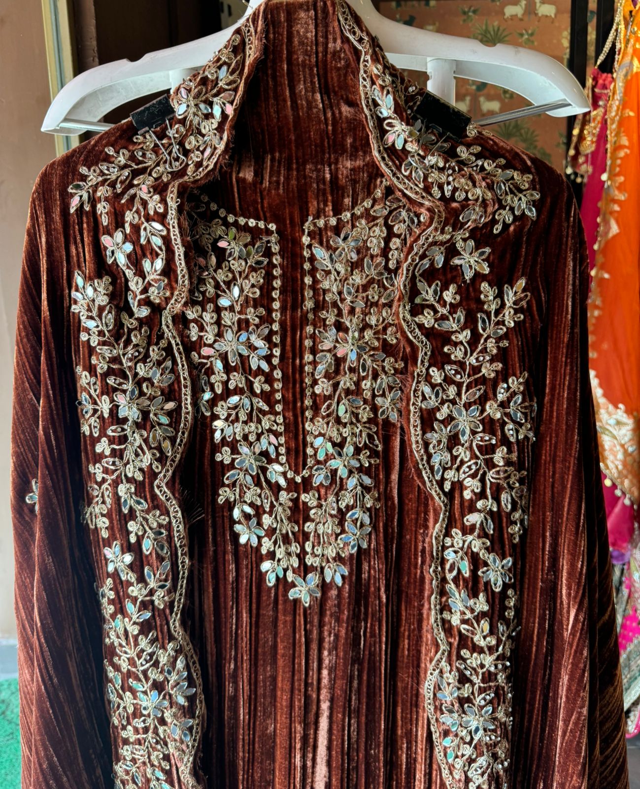 SHOP OUR BEST SELLING CRUSHED VELVET MIRROR WORK SUITS