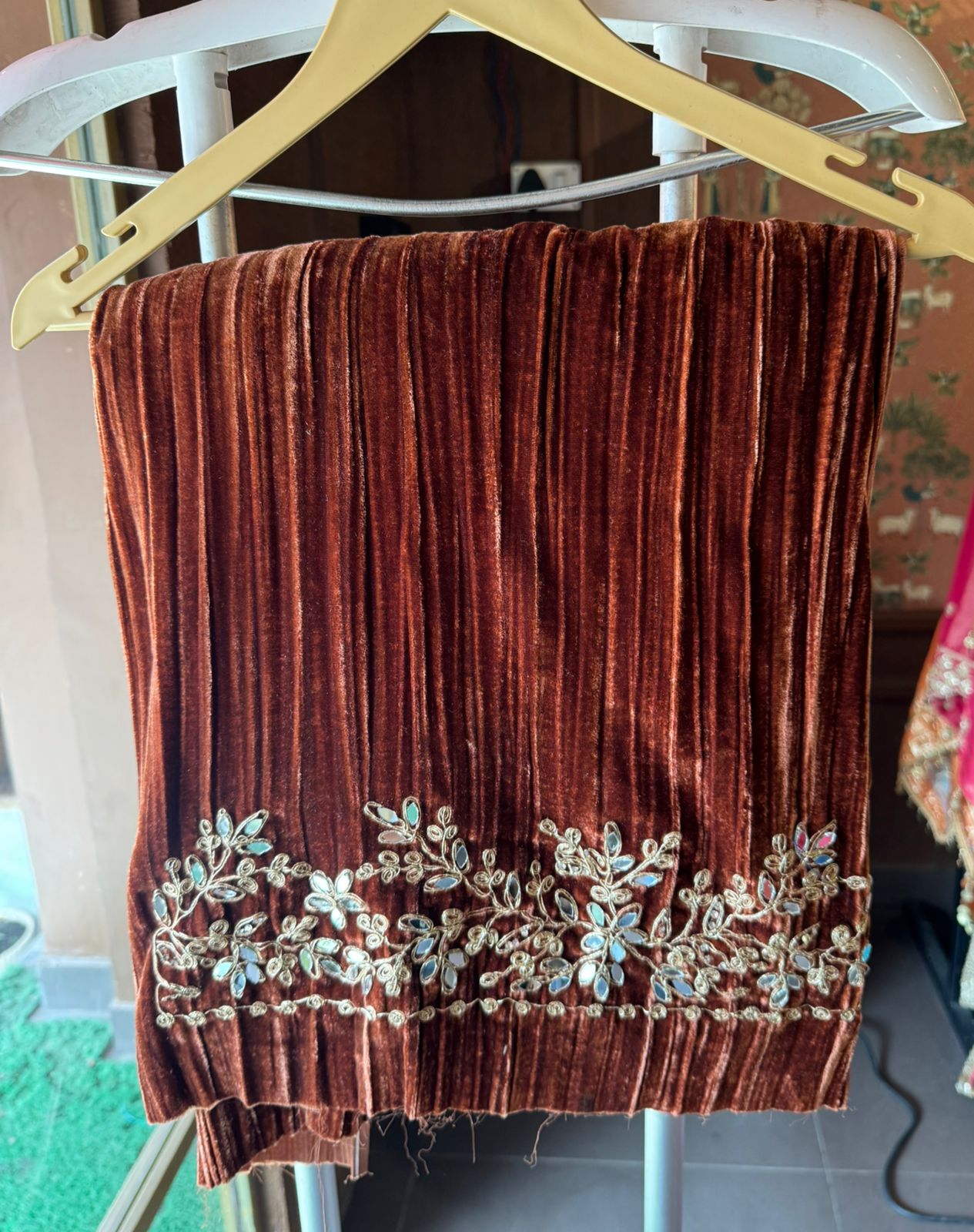 SHOP OUR BEST SELLING CRUSHED VELVET MIRROR WORK SUITS