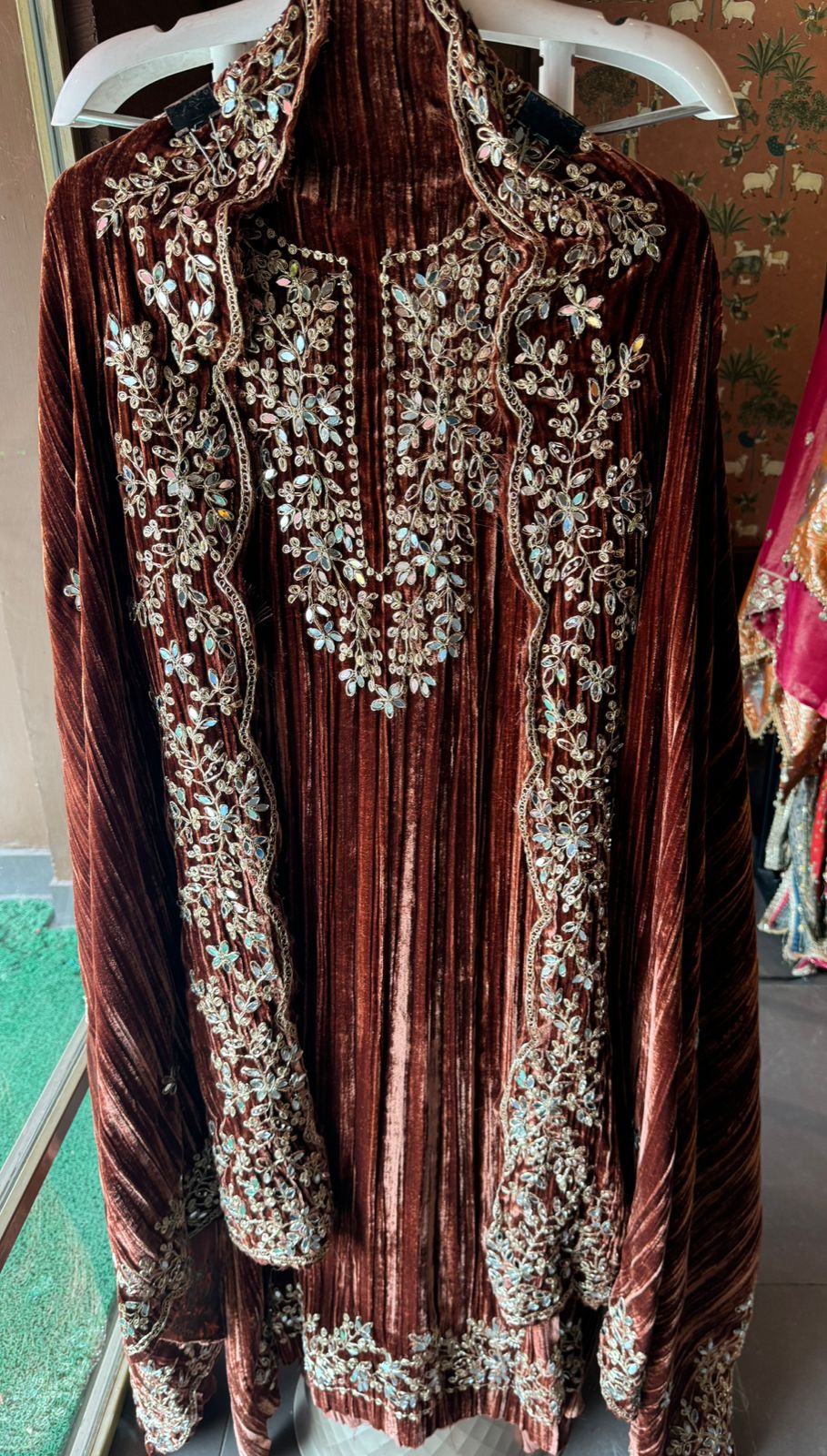 SHOP OUR BEST SELLING CRUSHED VELVET MIRROR WORK SUITS