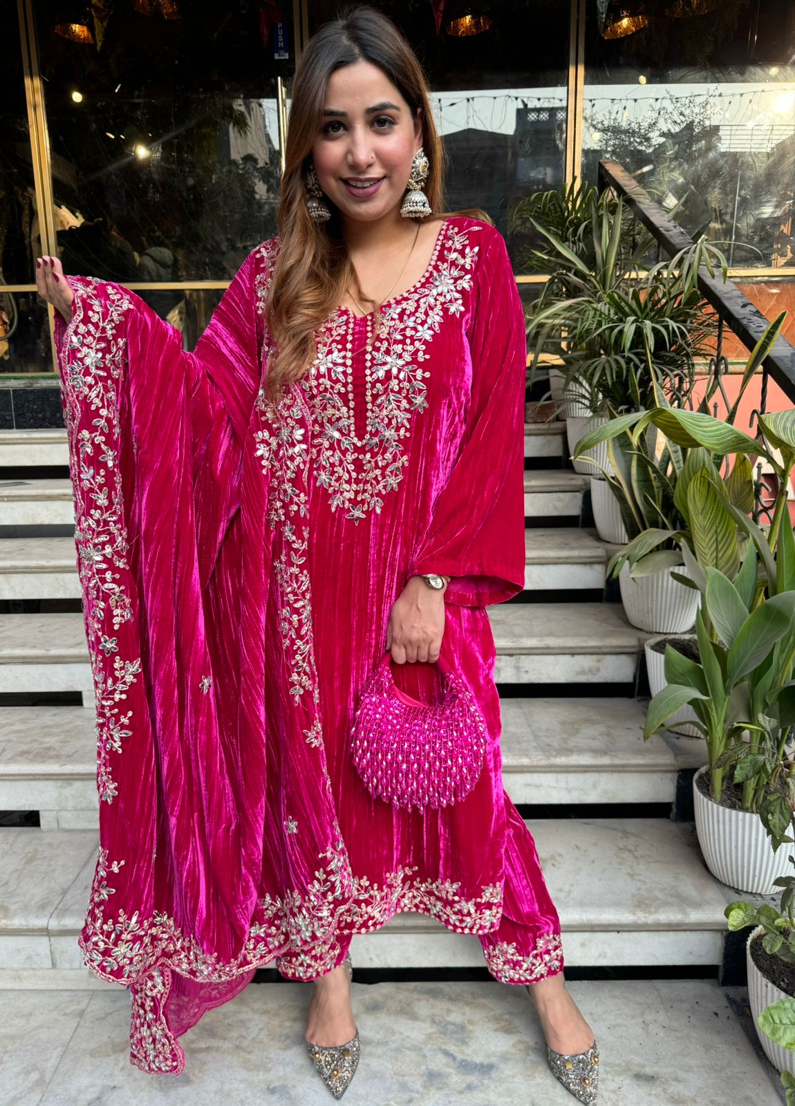 SHOP OUR BEST SELLING CRUSHED VELVET MIRROR WORK SUITS