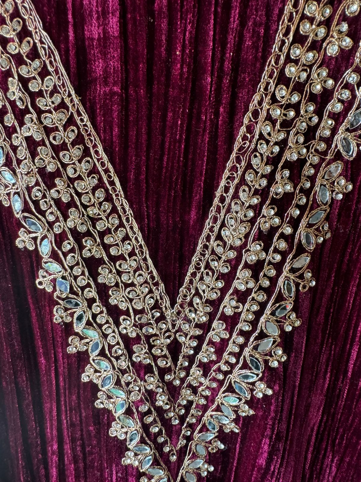 Crushed velvet unstitched Shirt