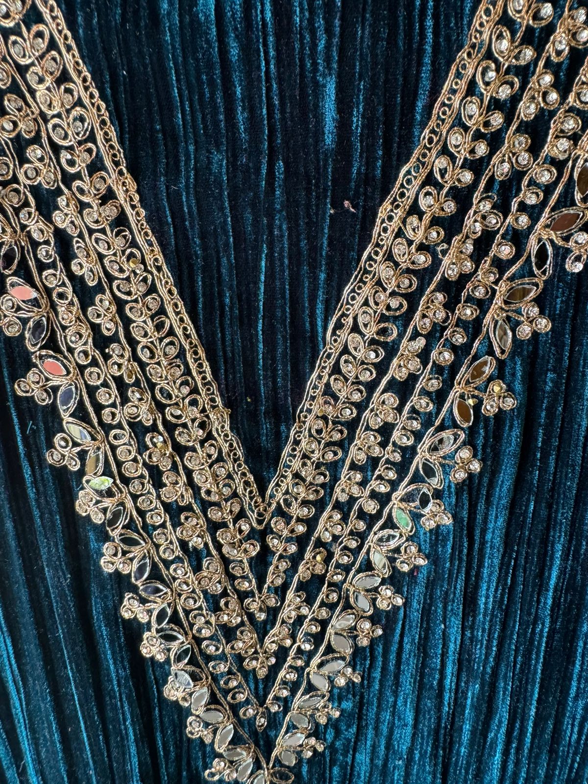 Crushed velvet unstitched Shirt