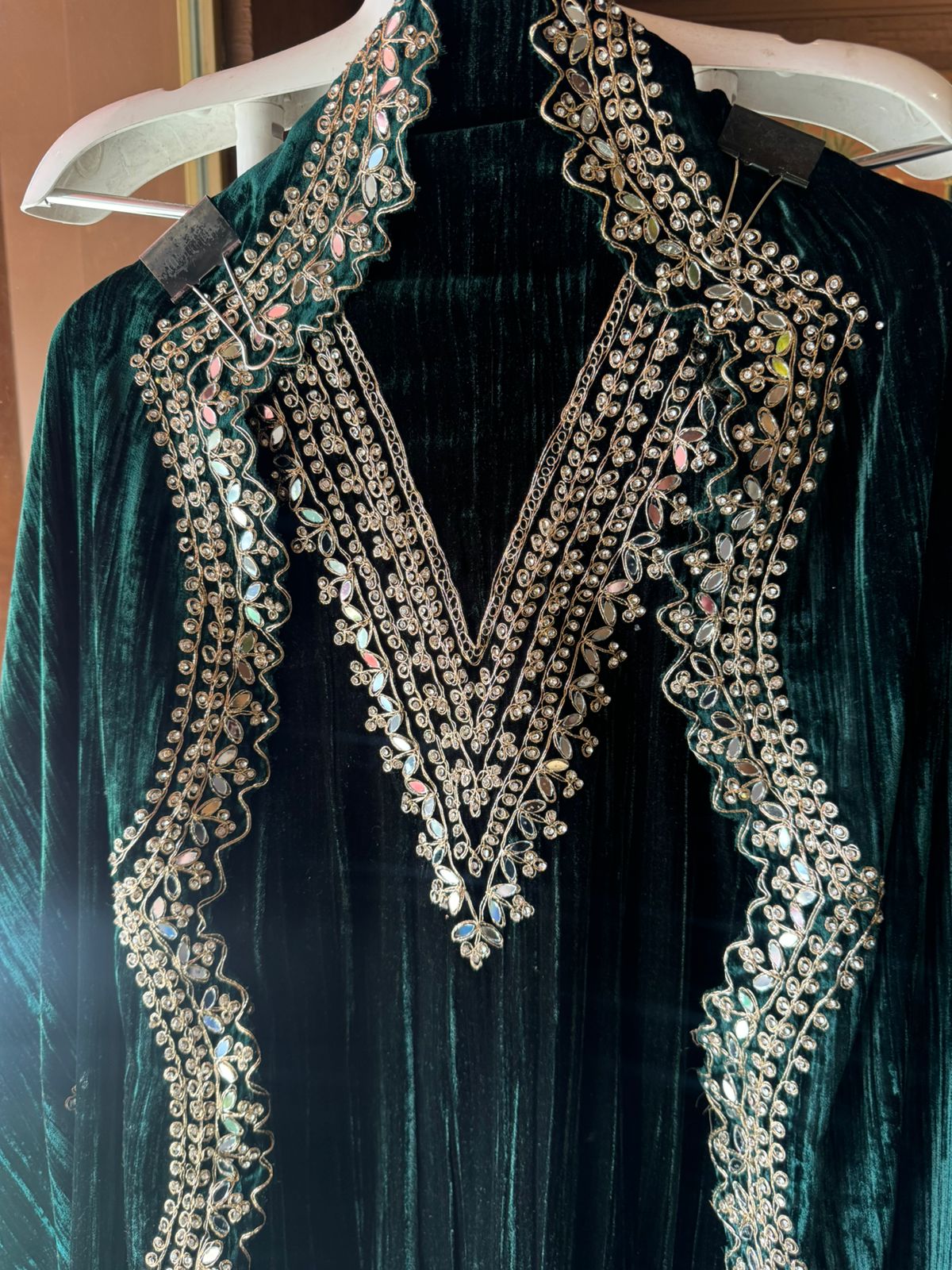 Crushed velvet unstitched Shirt