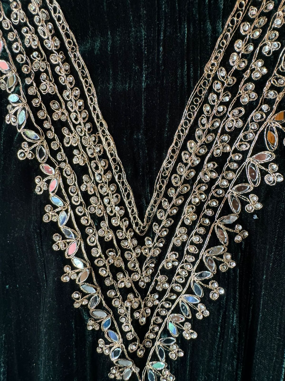 Crushed velvet unstitched Shirt