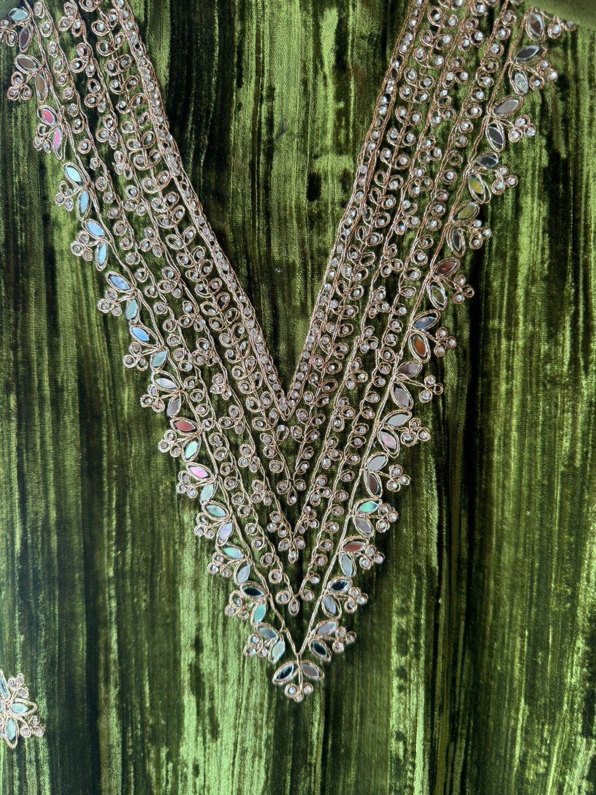 Crushed velvet unstitched Shirt