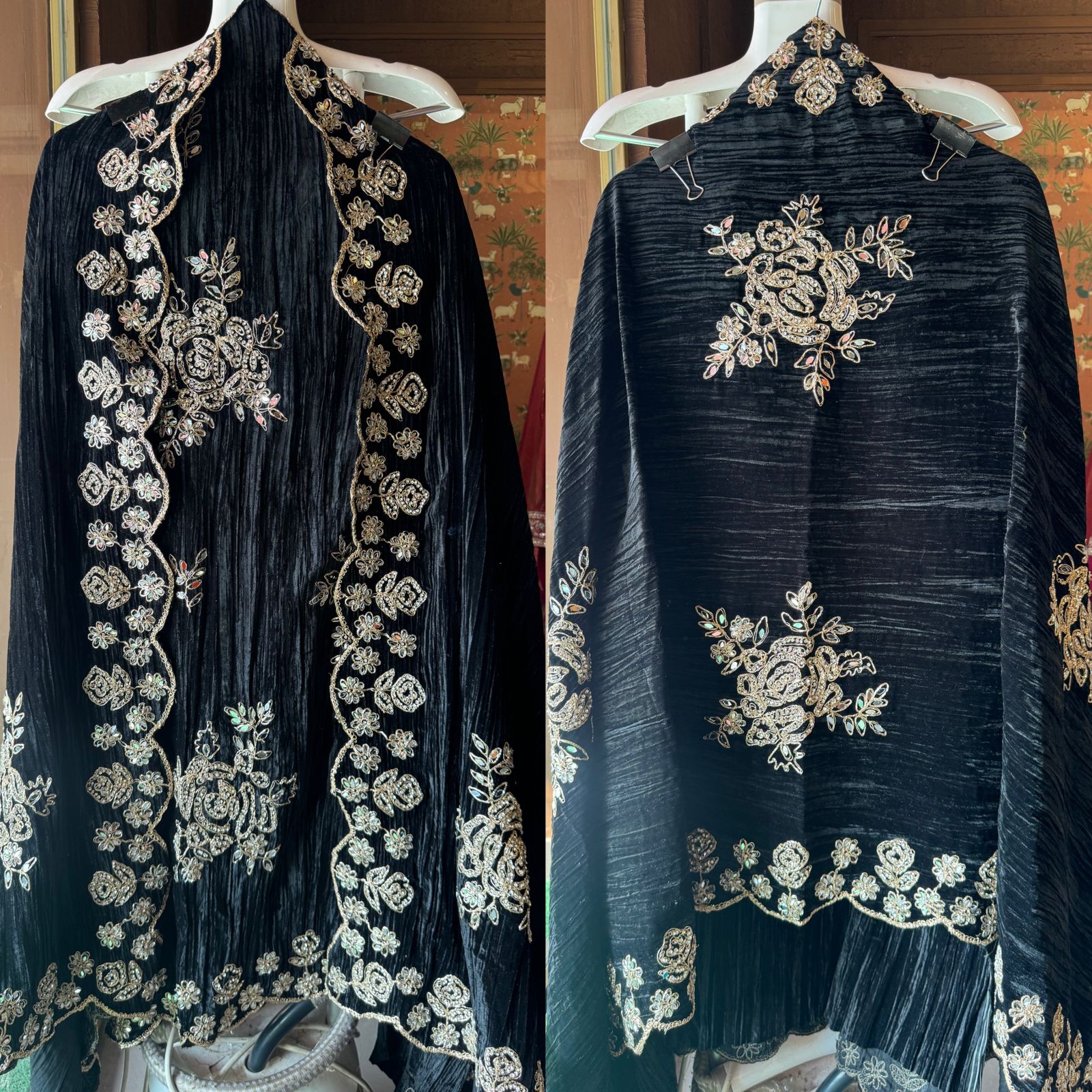 Crushed velvet unstitched Suits