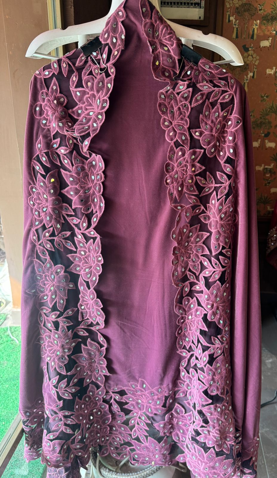 Pure silk velvet Unstitched shirt