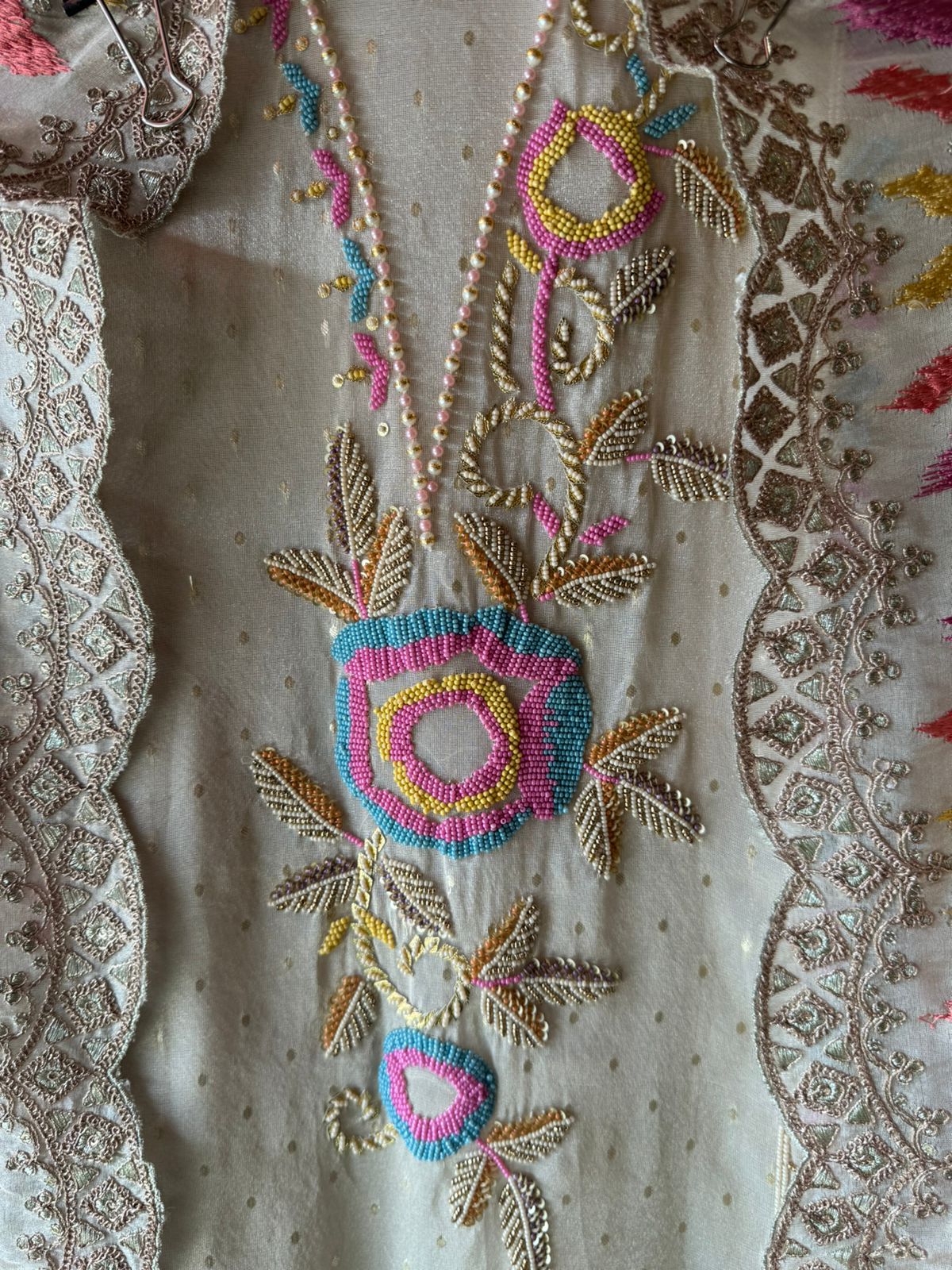 Shop Our New launch On tissue with Ikkat embroidered dupatta concept