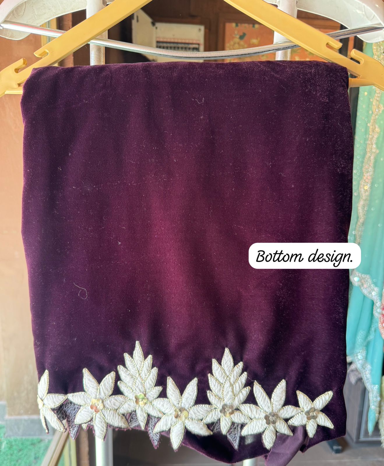 Pure Velvet unstitched Kurta