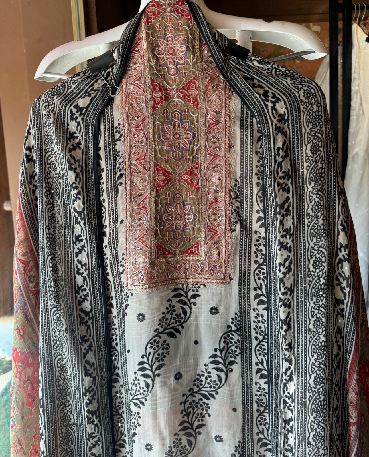 Soft organza Jaipuri block printed Suits