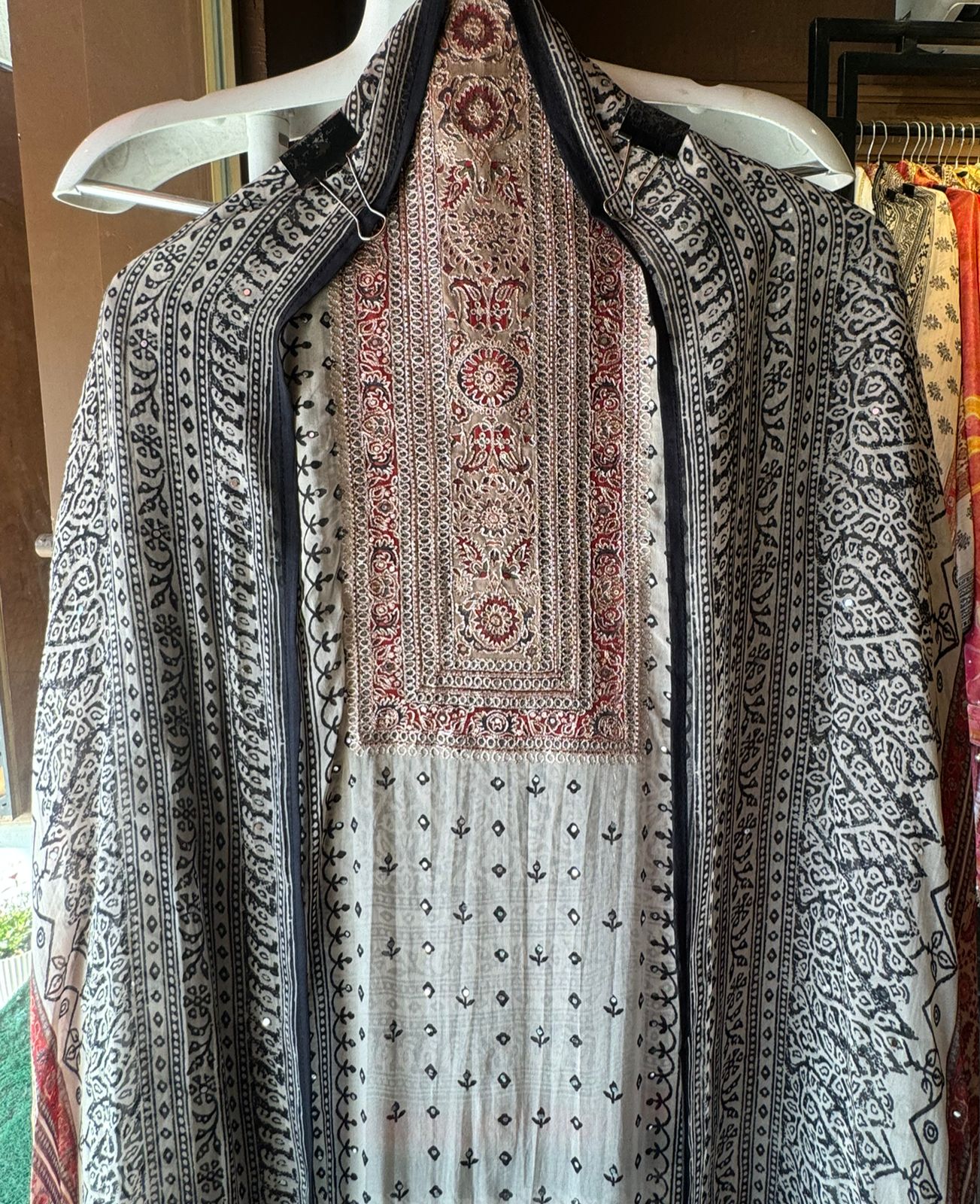 Soft organza Jaipuri block printed Suits