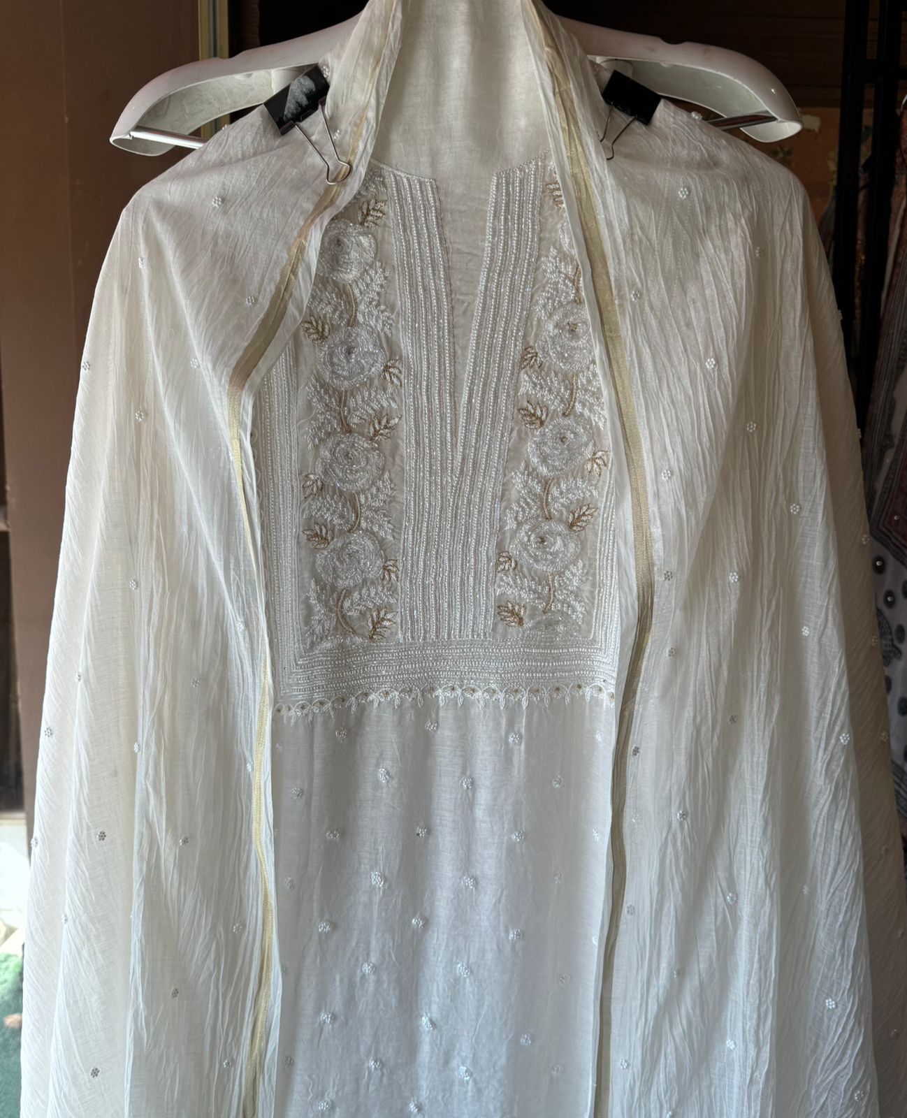 Pure Mul chanderi Two Piece set of shirt and dupatta