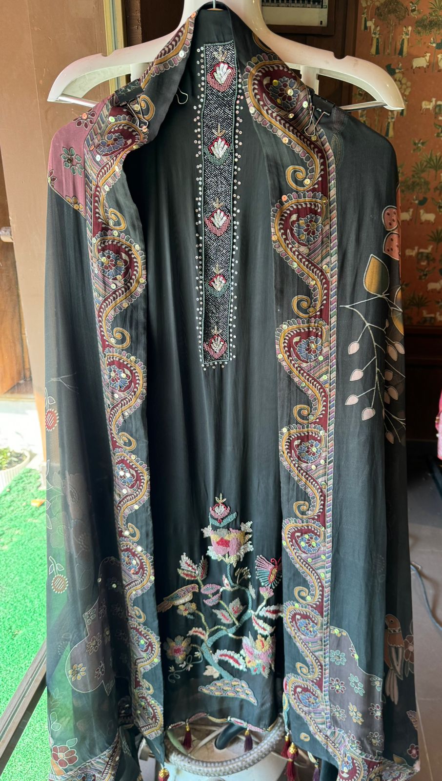 Soft organza Shirt with complete handwork