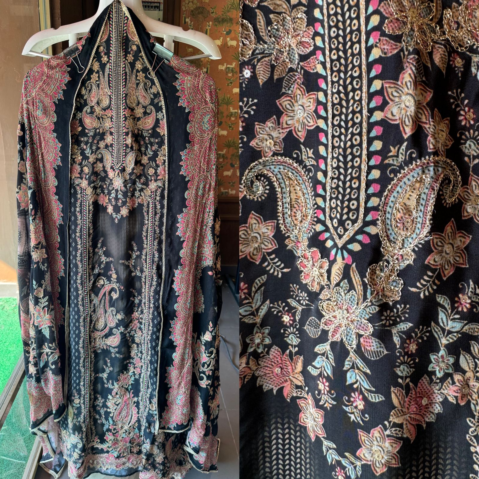 Pure Crepe Pakistani inspired Digital printed Shirt