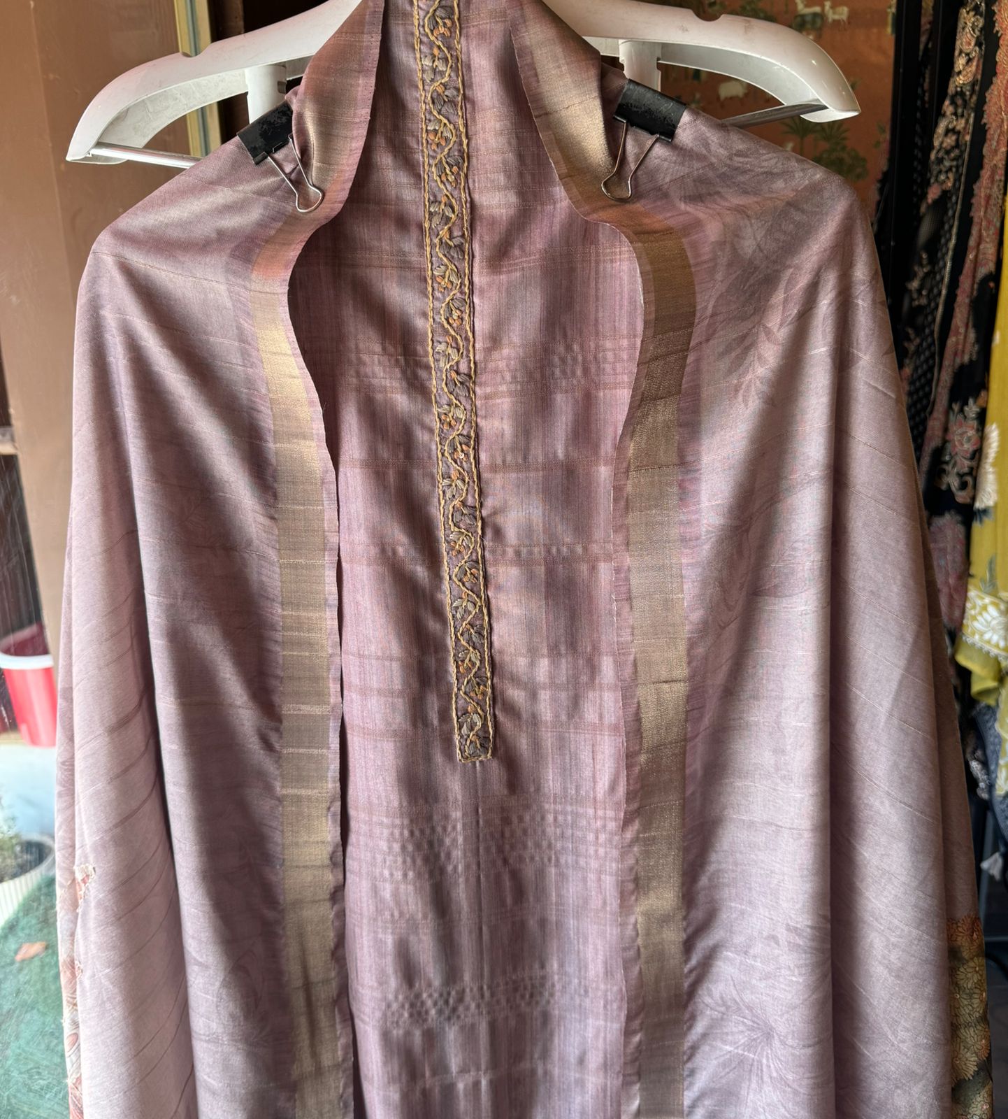 Pure Maheshwari Silk Unstitched Suit design