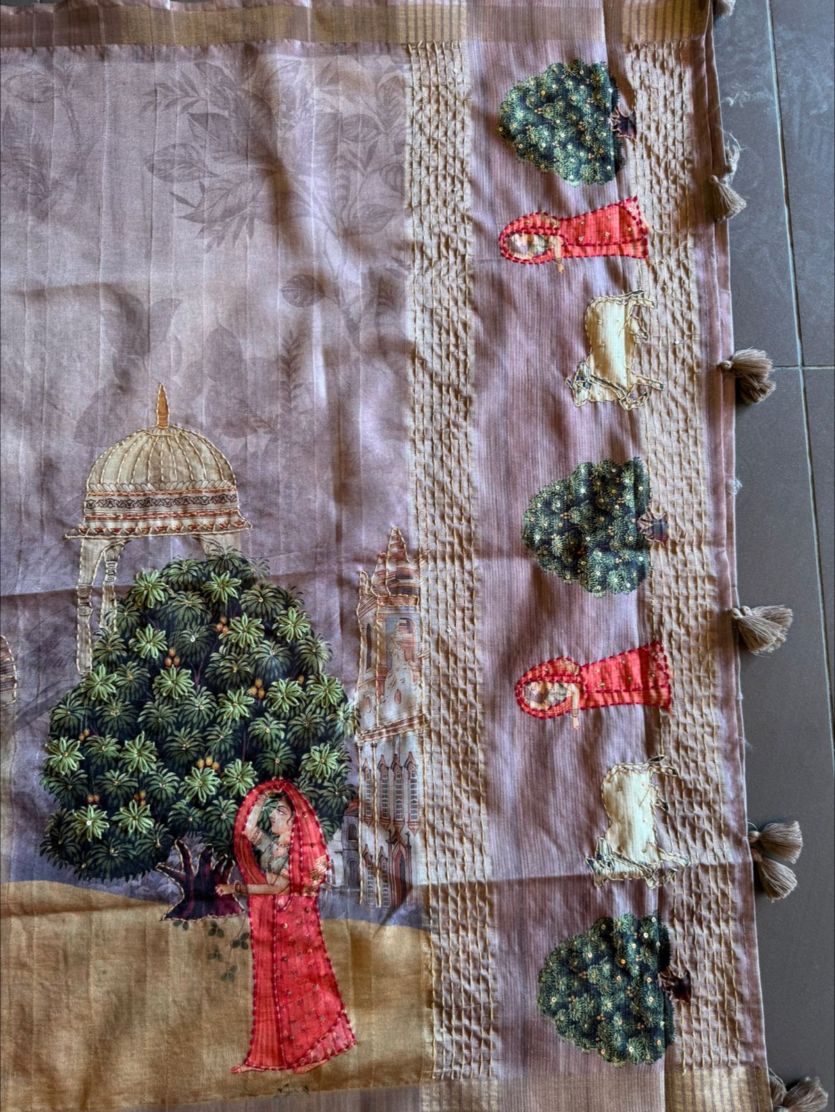 Pure Maheshwari Silk Unstitched Suit design