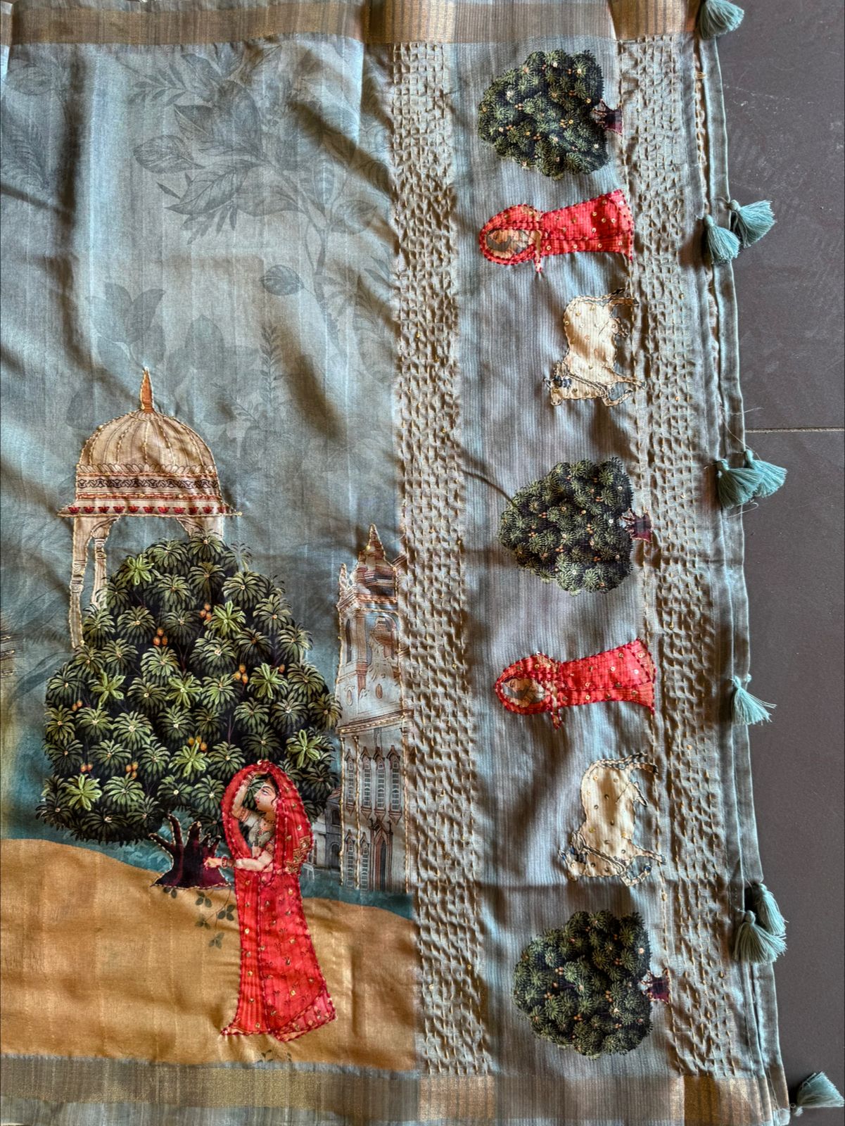 Pure Maheshwari Silk Unstitched Suit design