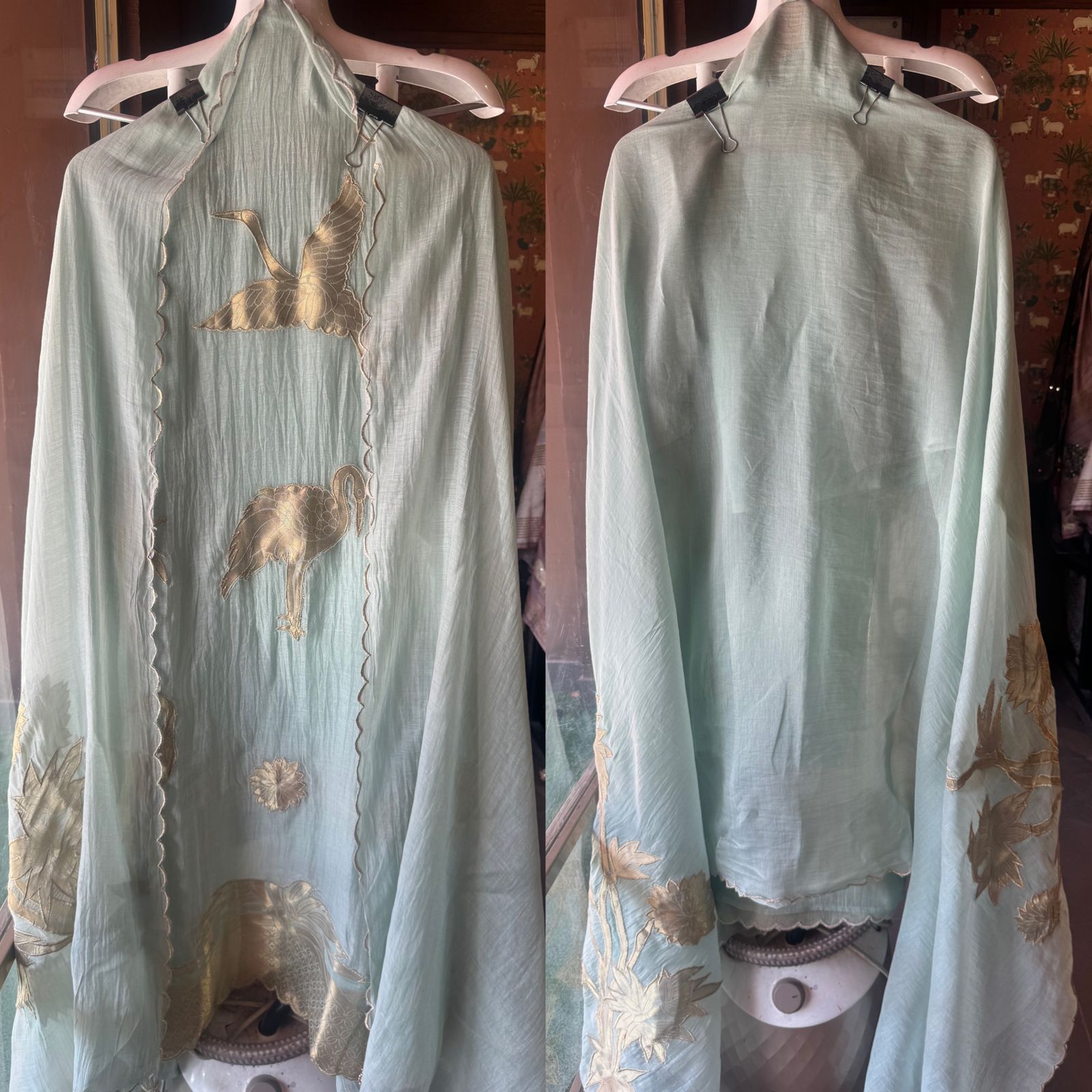 Pure mul Chanderi crushed Unstitched shirt