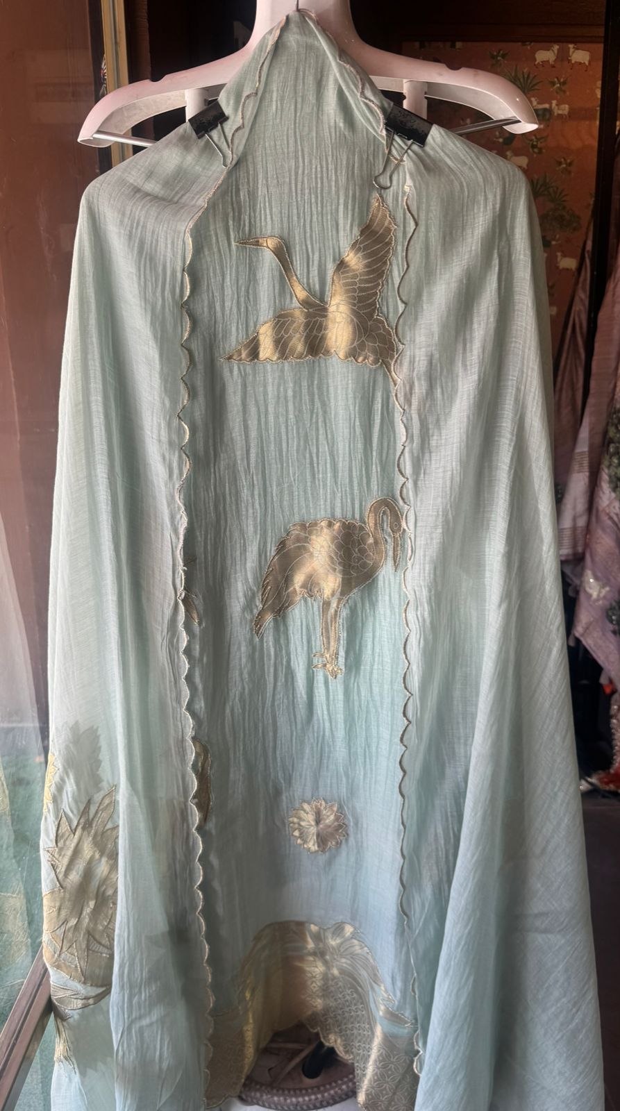 Pure mul Chanderi crushed Unstitched shirt