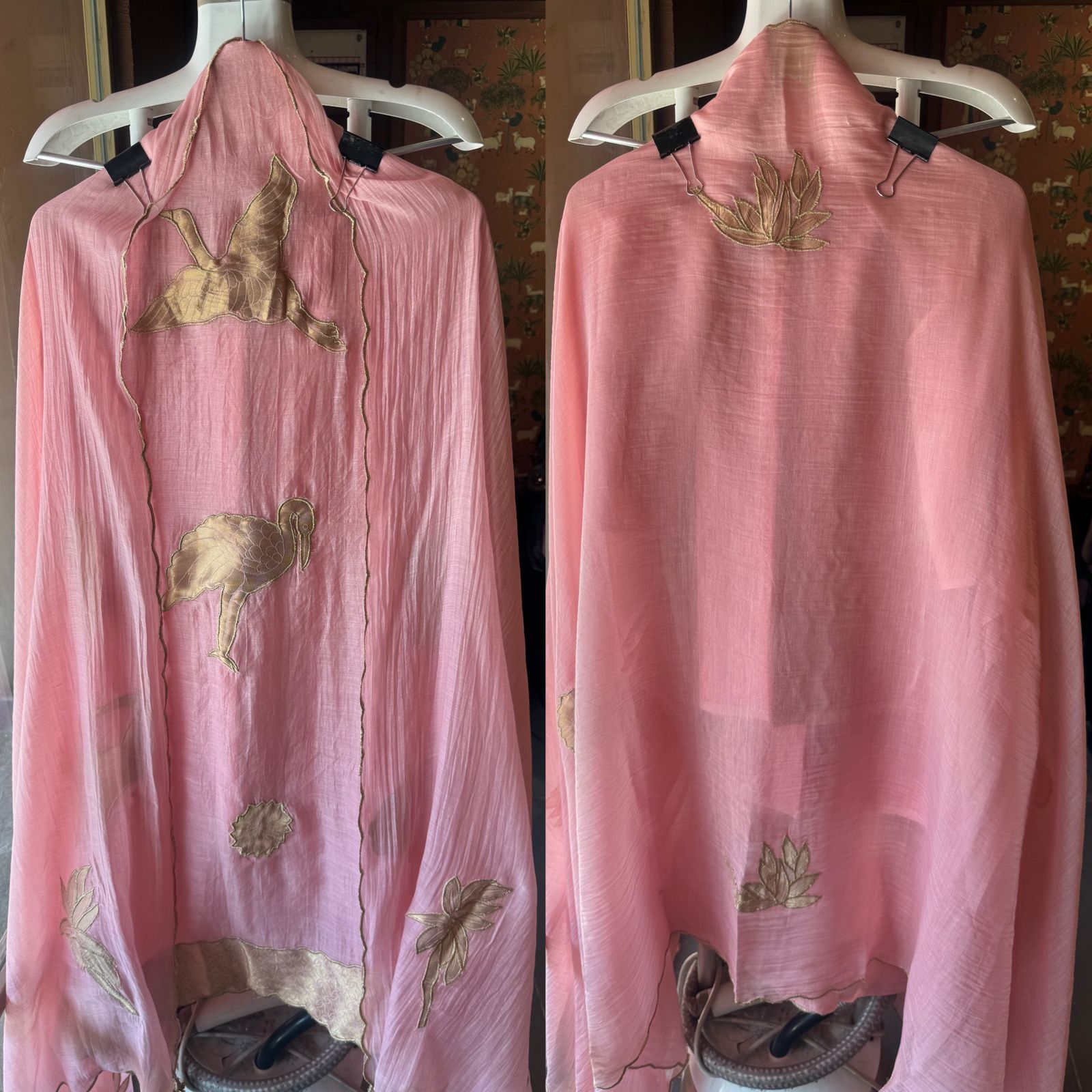 Pure mul Chanderi crushed Unstitched shirt