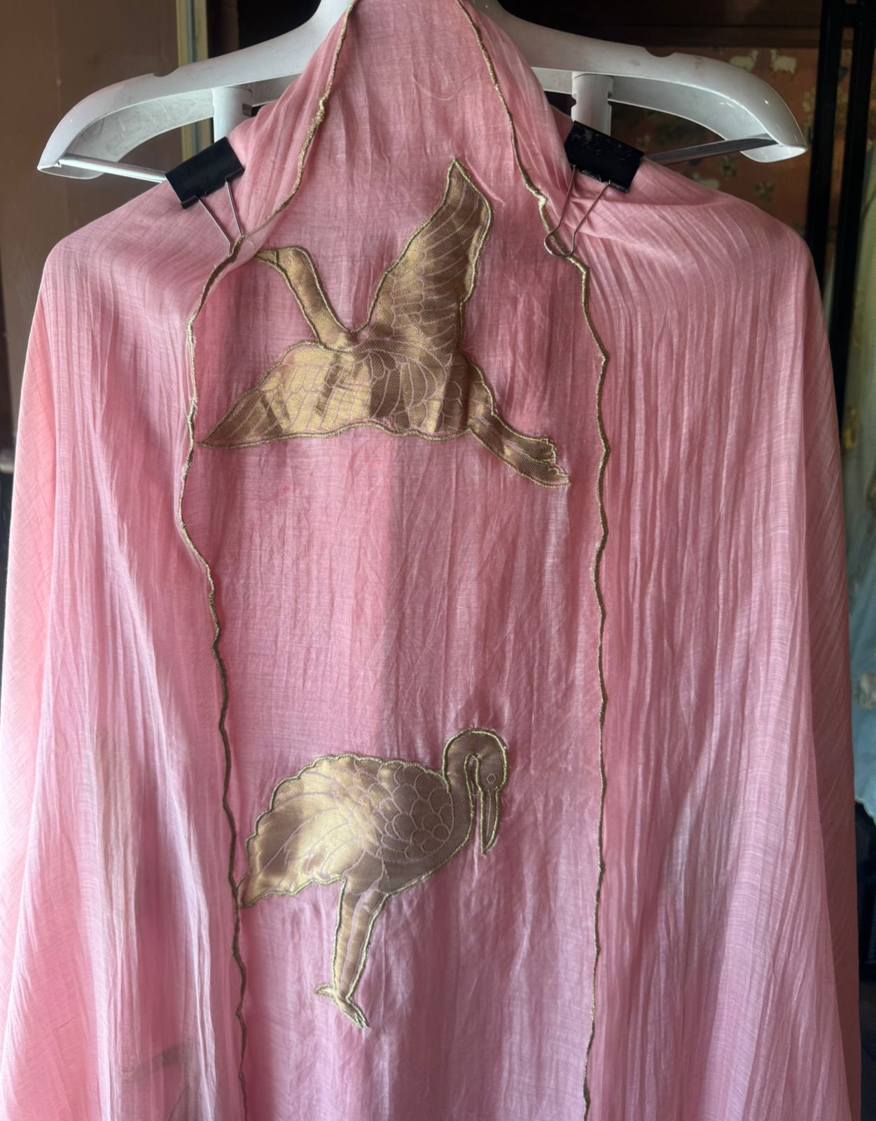 Pure mul Chanderi crushed Unstitched shirt