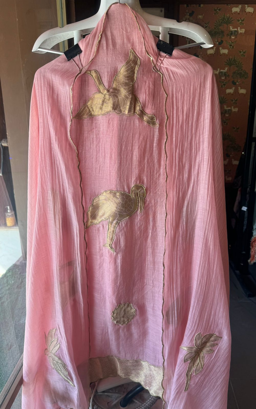 Pure mul Chanderi crushed Unstitched shirt