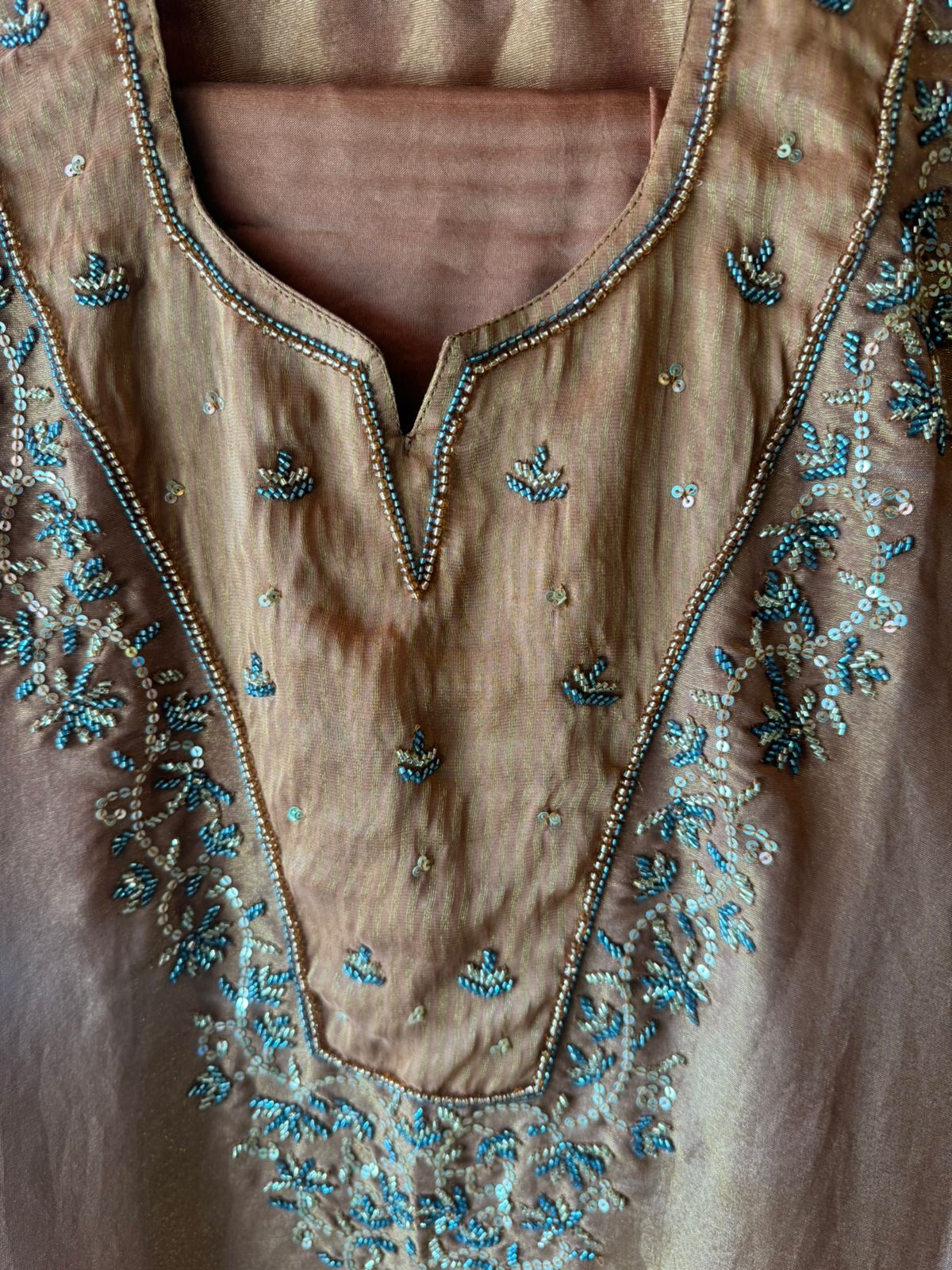 Shimmer tissue semi stitched suit