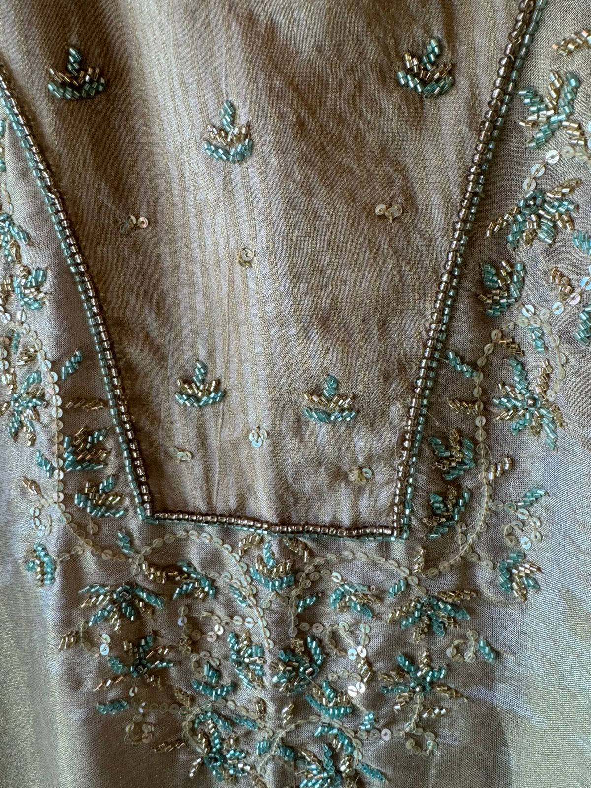 Shimmer tissue semi stitched suit