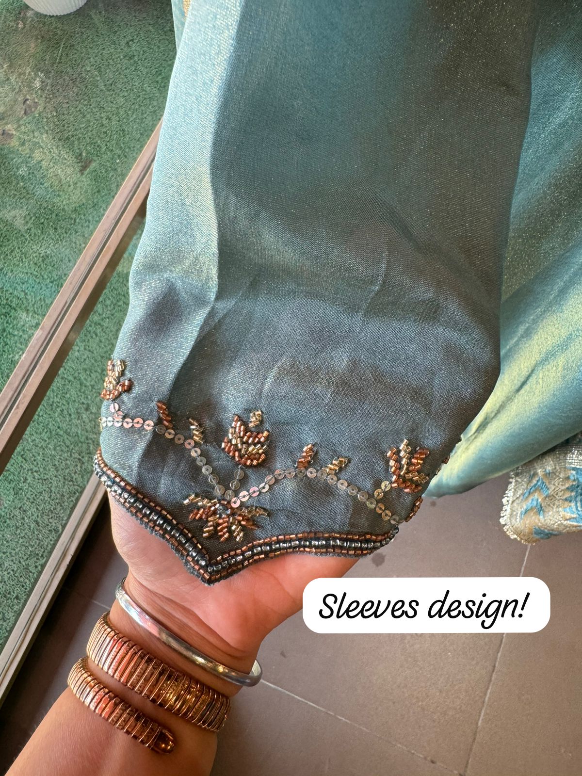 Shimmer tissue semi stitched suit