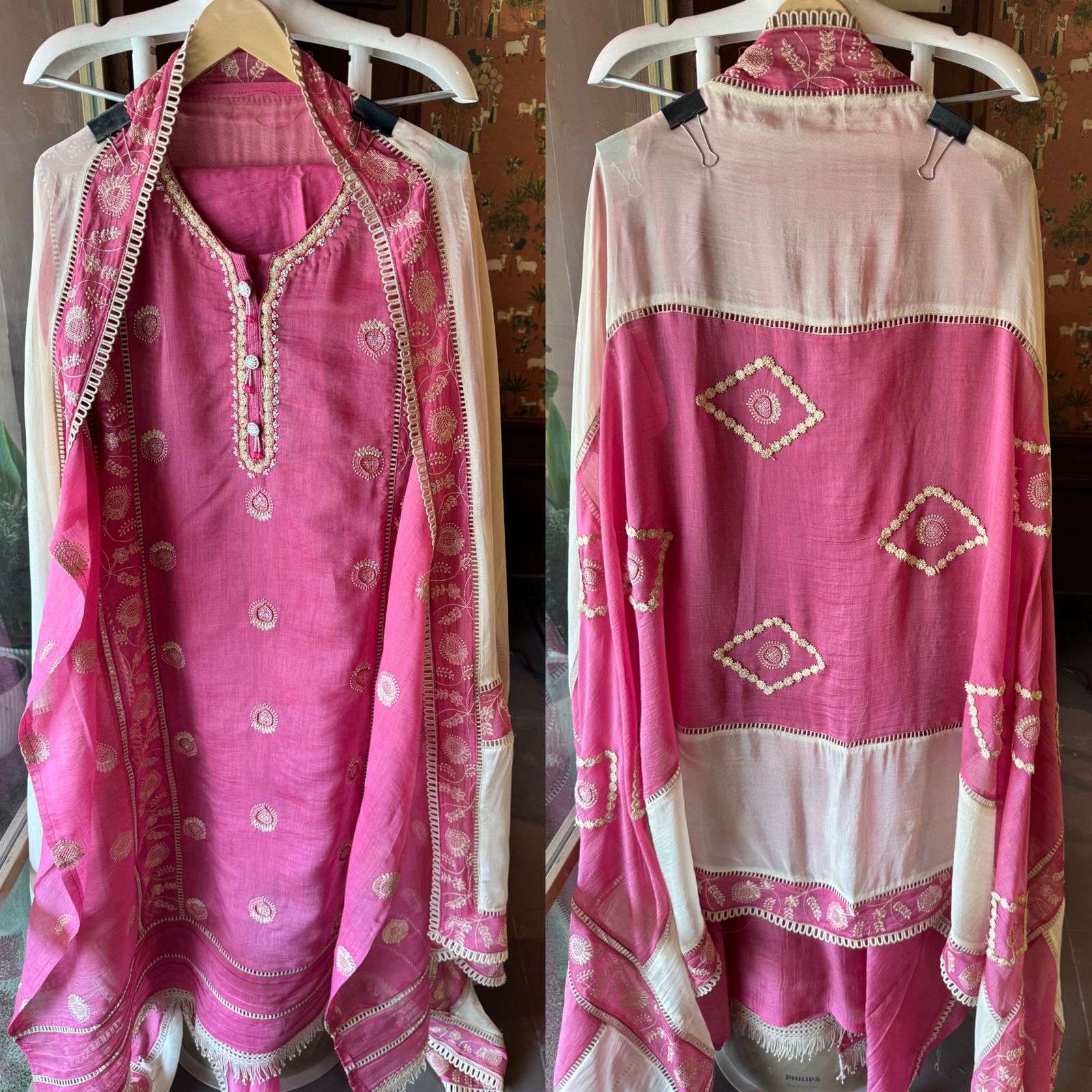Pure Mul Chanderi Unstitched Kurta