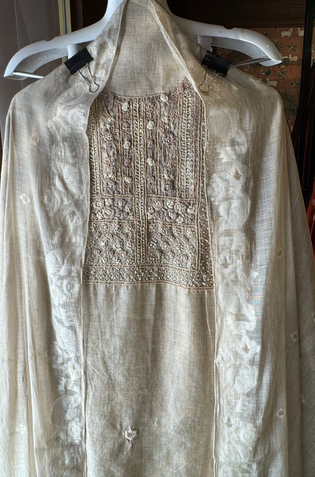 Pure jaamdaani Unstitched Suit