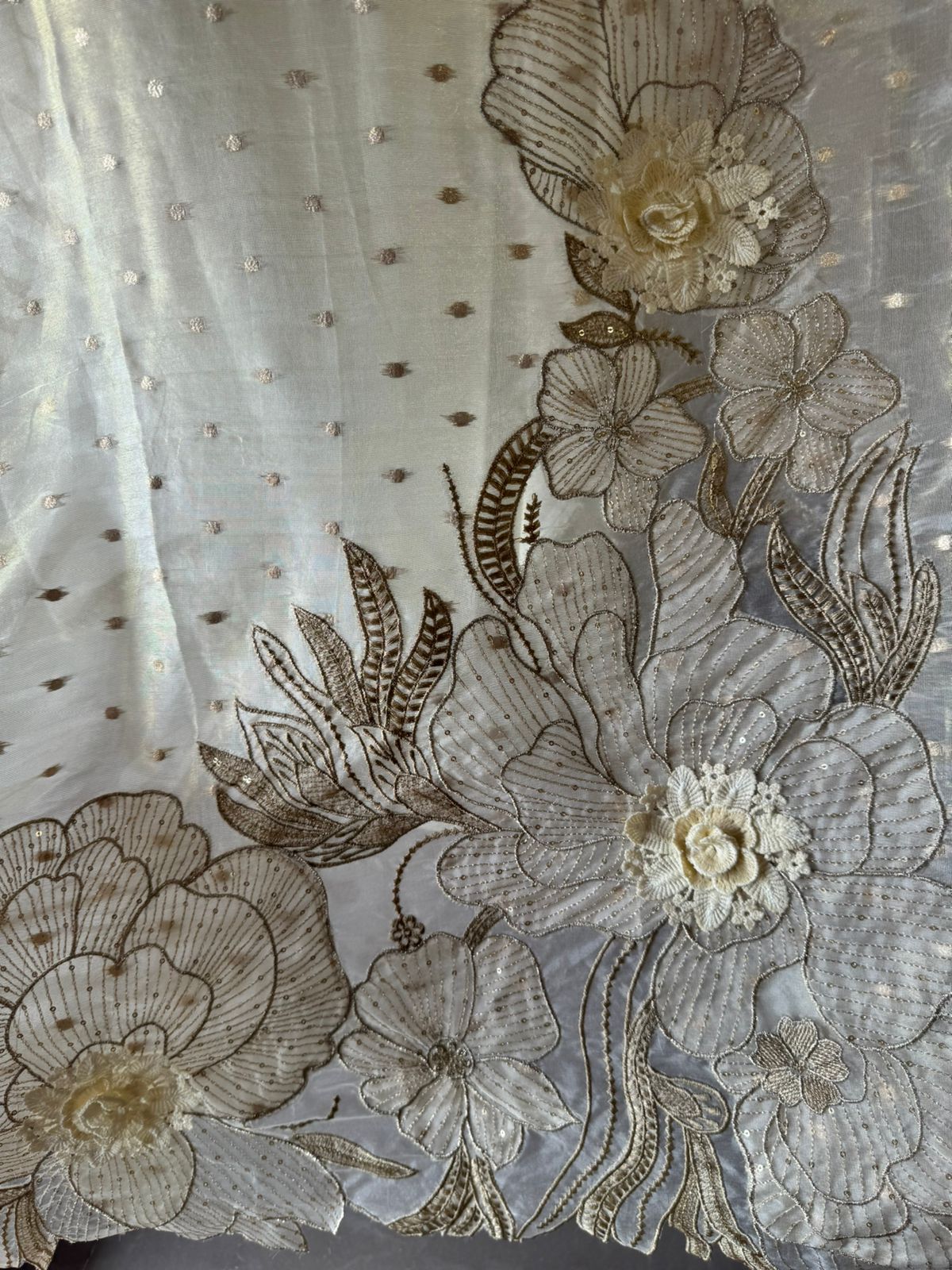 Soft shimmer tissue Unstitched Full size shirt