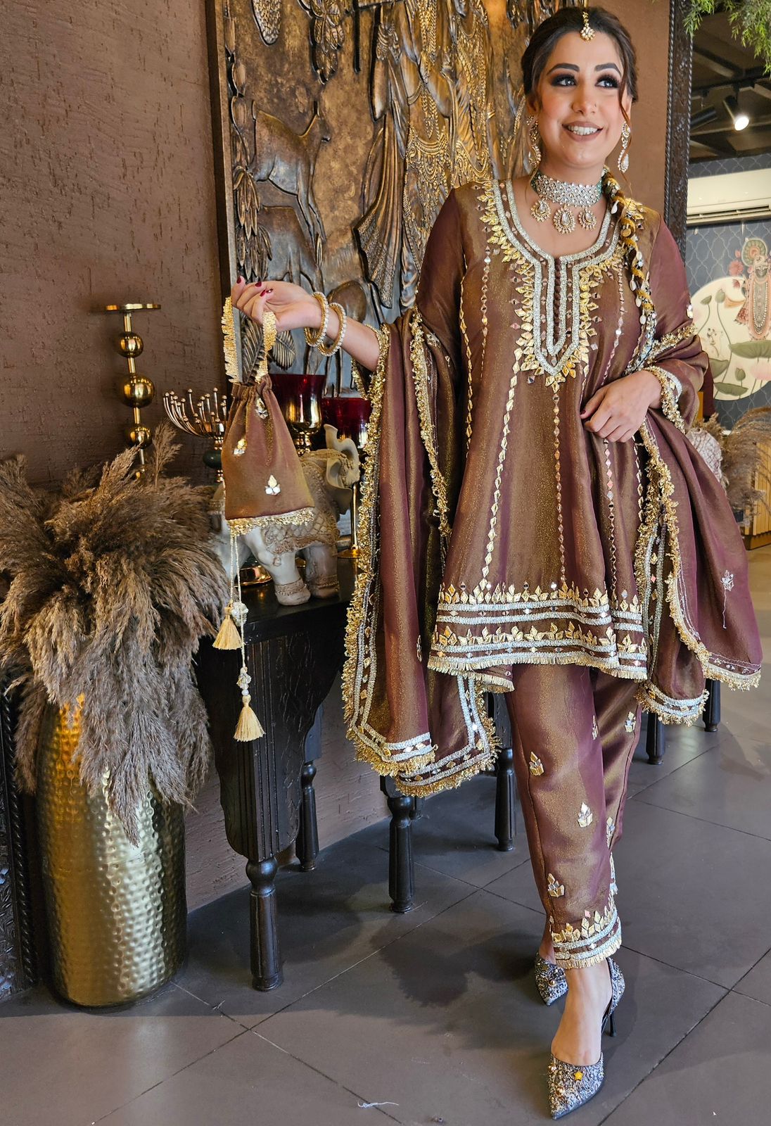 Presenting a very elegant full flared gota Patti Anarkali