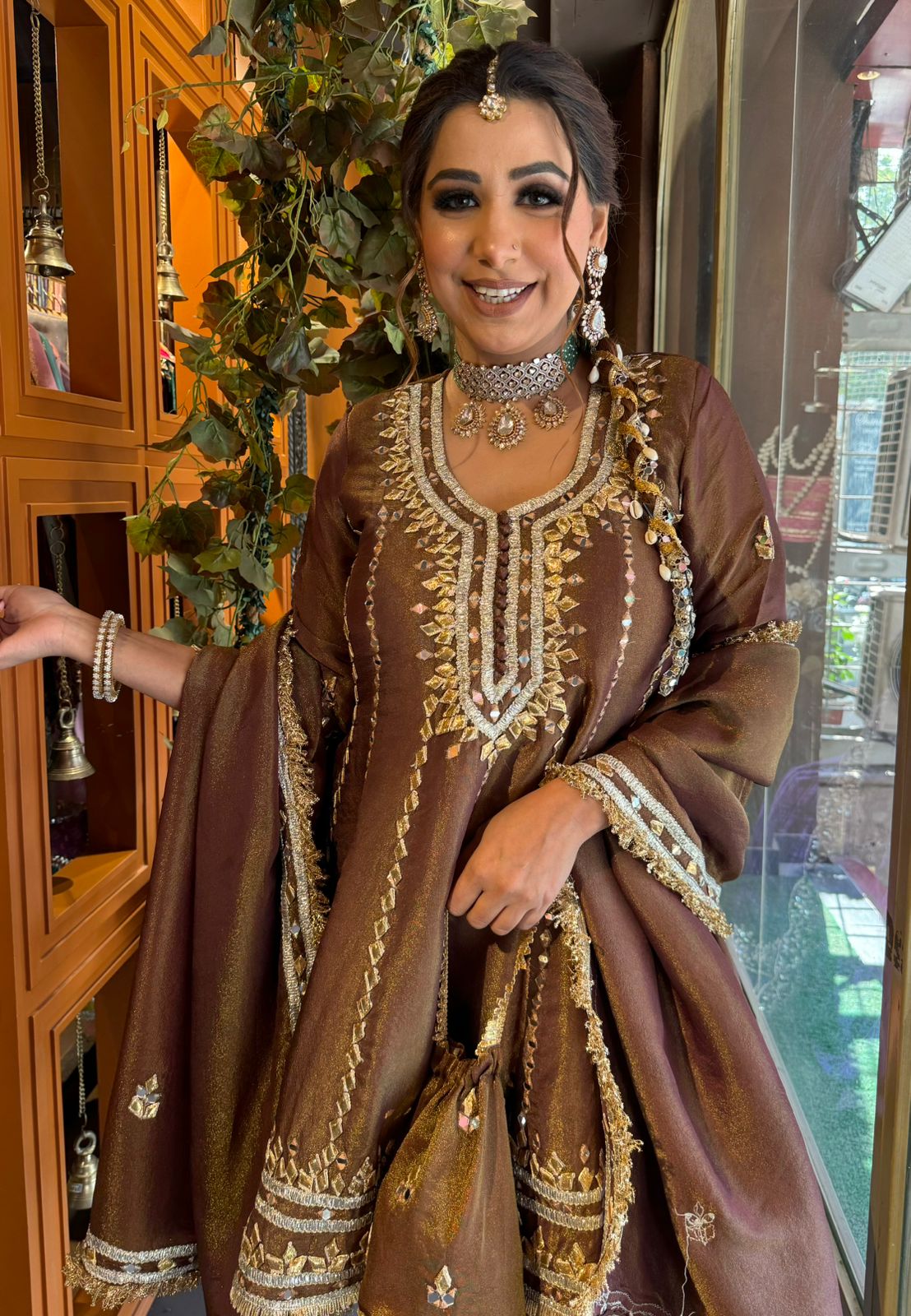 Presenting a very elegant full flared gota Patti Anarkali