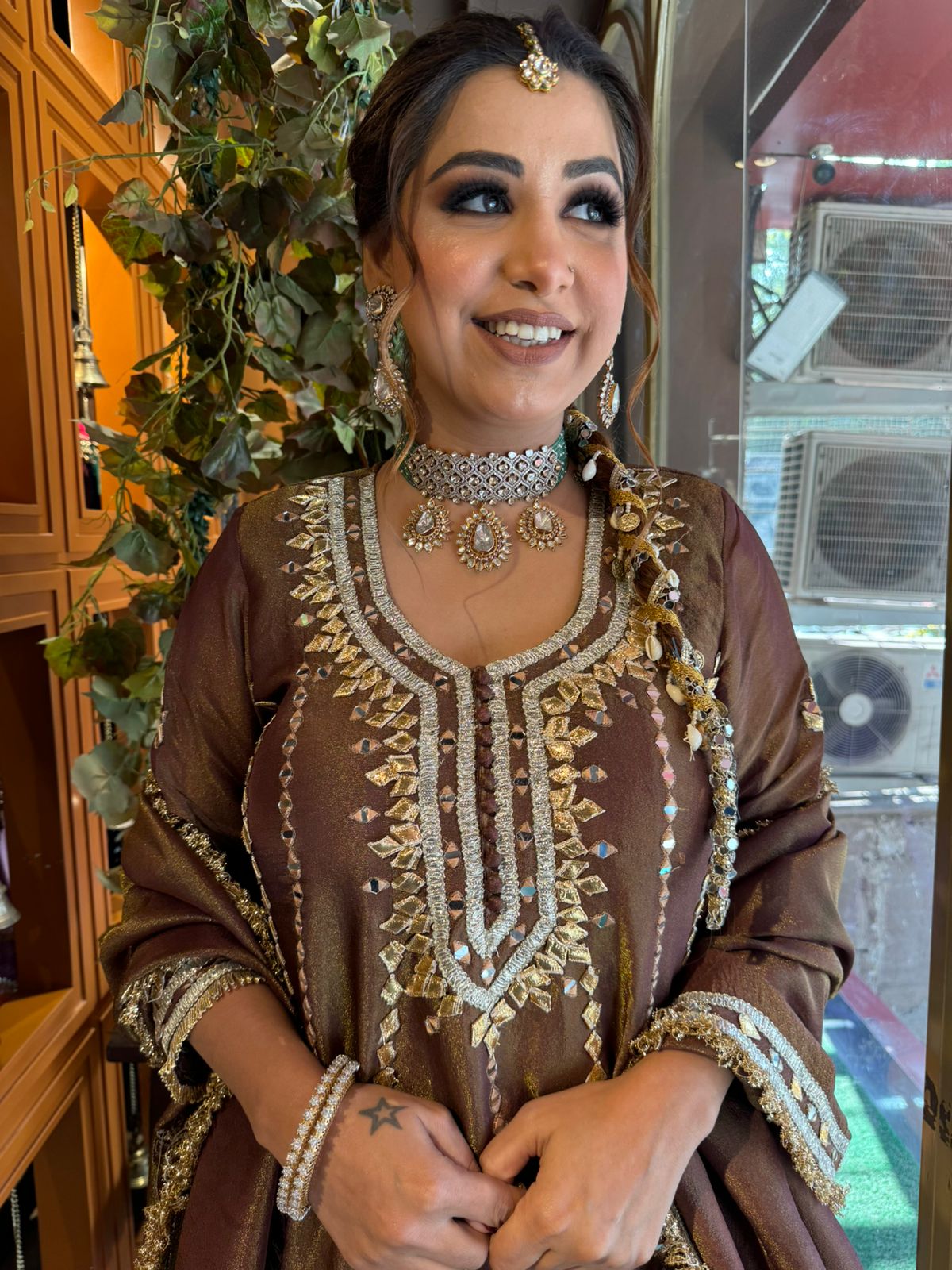 Presenting a very elegant full flared gota Patti Anarkali