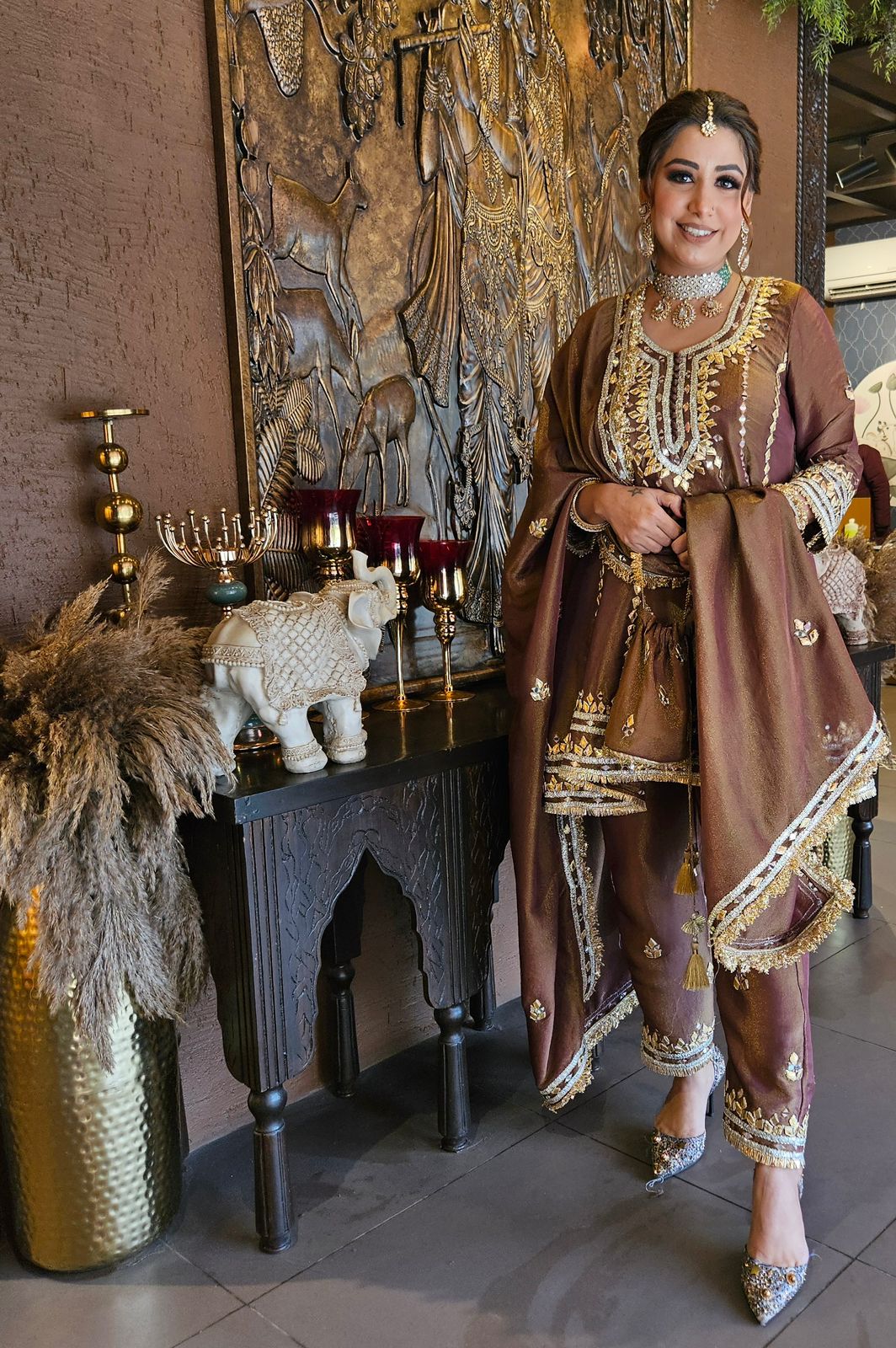 Presenting a very elegant full flared gota Patti Anarkali