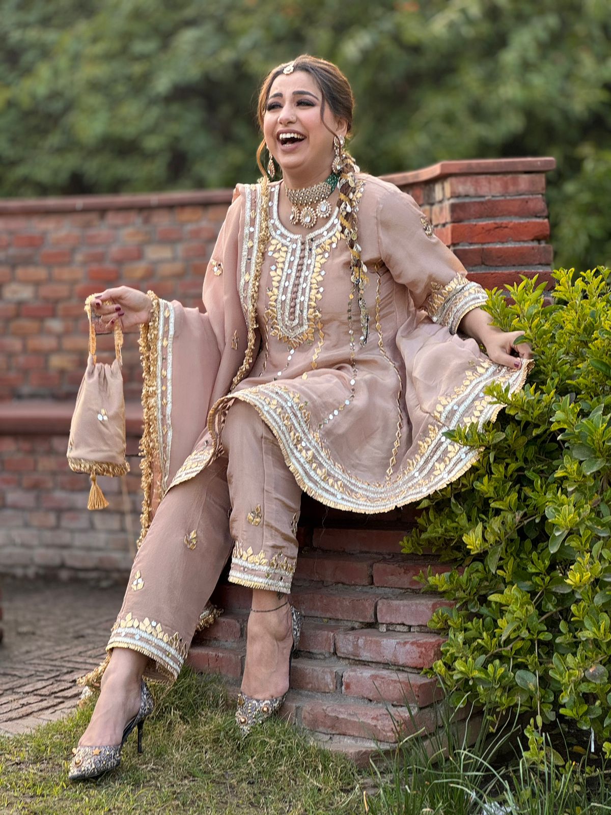 Presenting a very elegant full flared gota Patti Anarkali