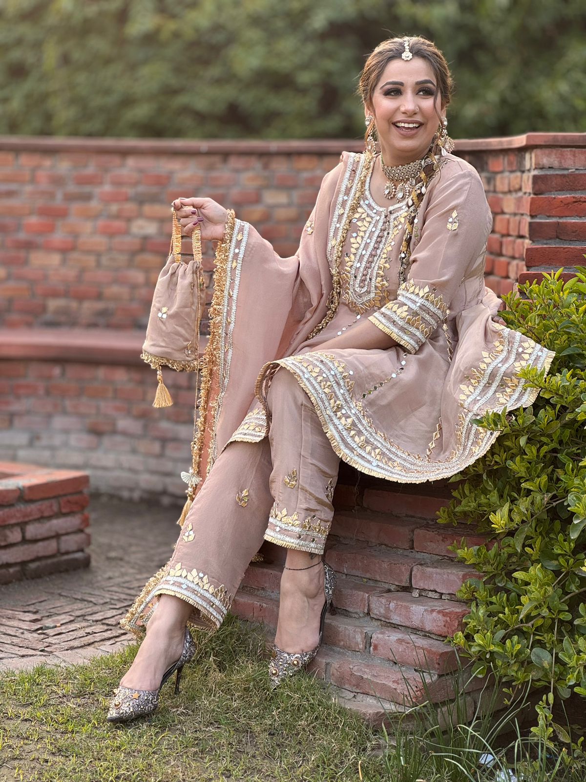 Presenting a very elegant full flared gota Patti Anarkali