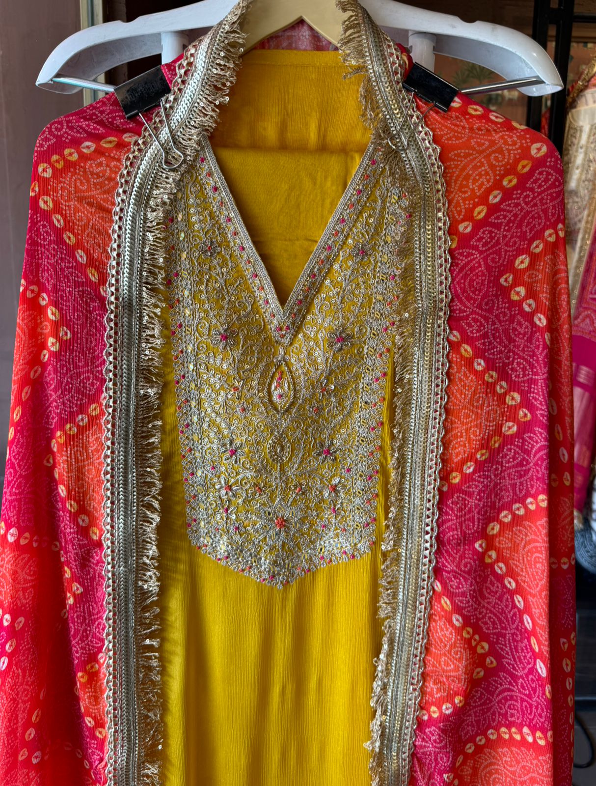 Pure chinon Unstitched Kurta design