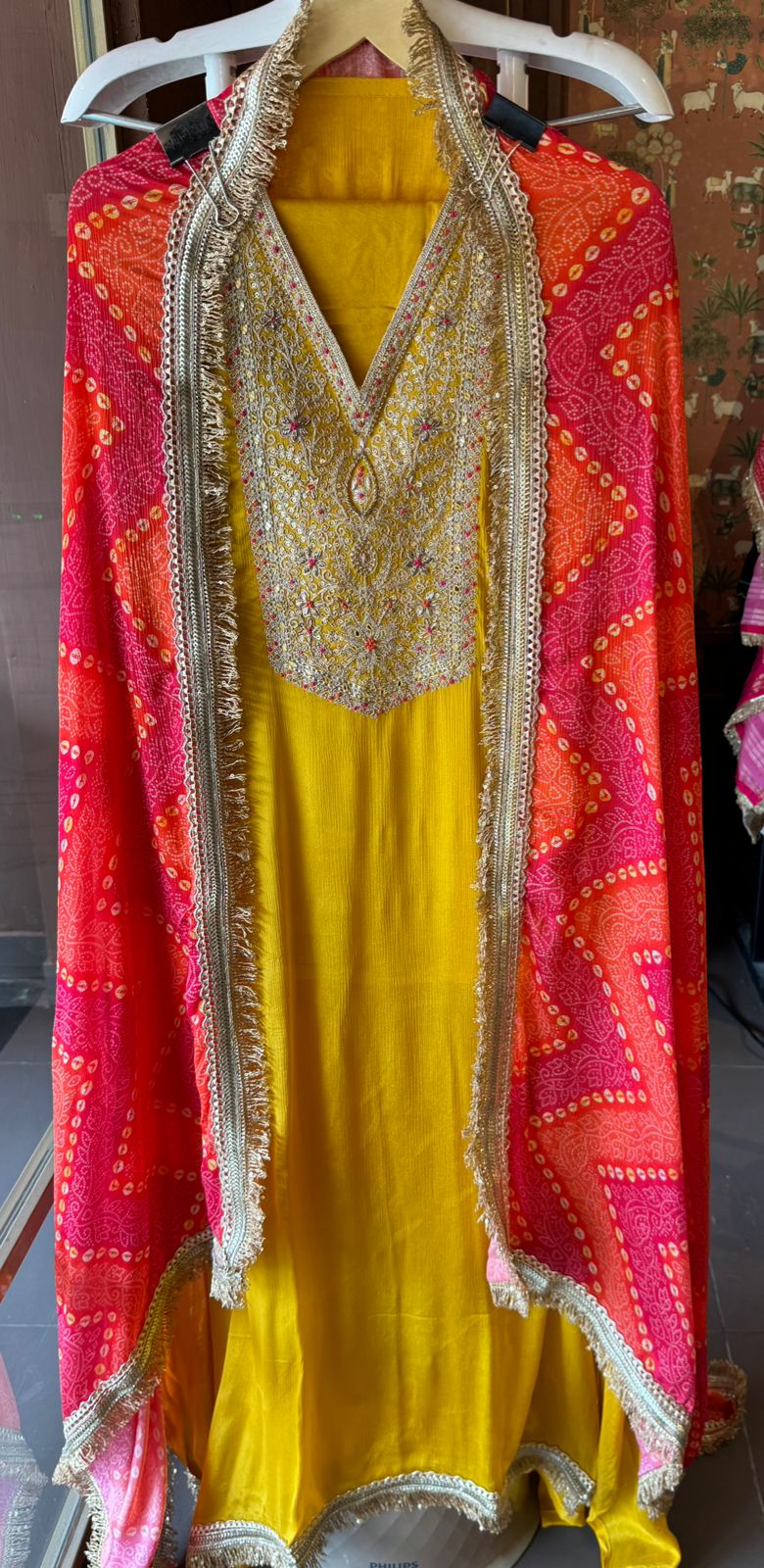 Pure chinon Unstitched Kurta design